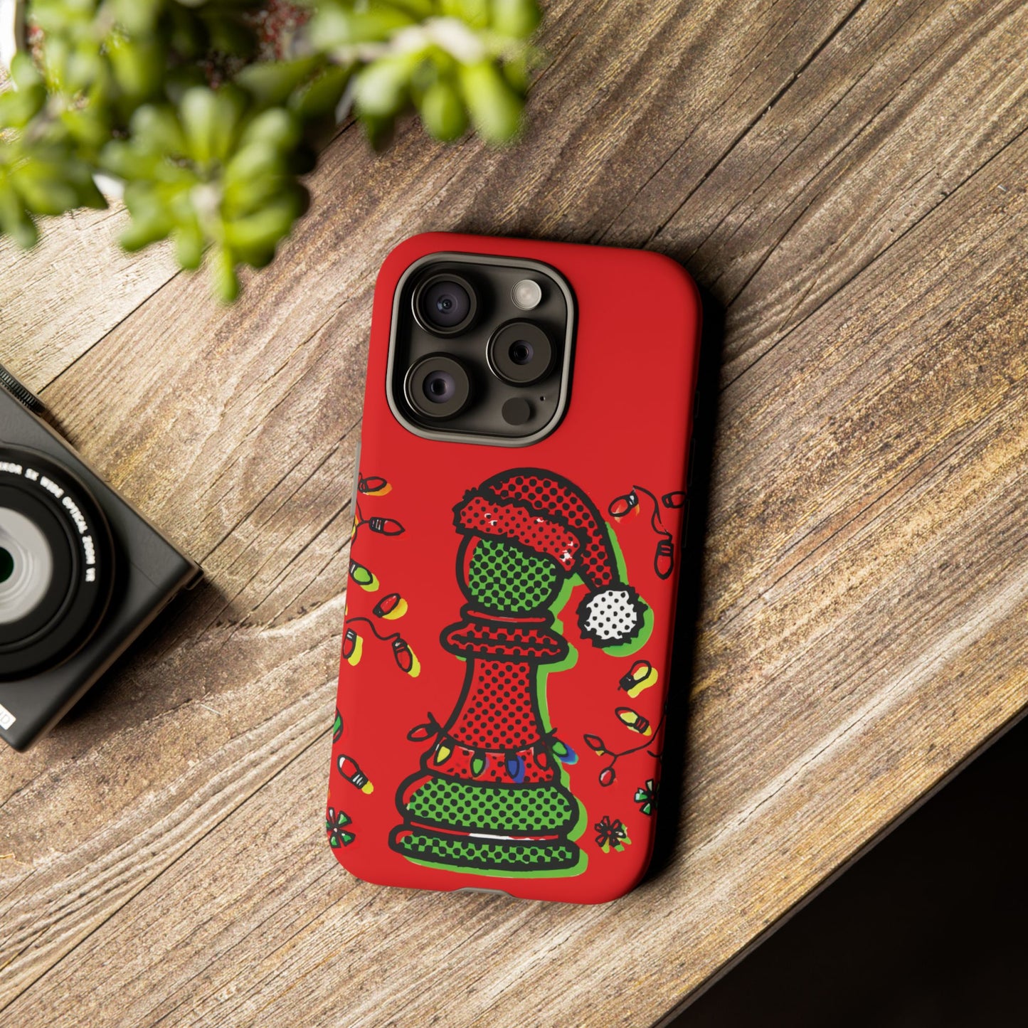 Funda Tough Peón de Ajedrez Navideño Pop Art – iPhone, Samsung y Pixel   Phone Case