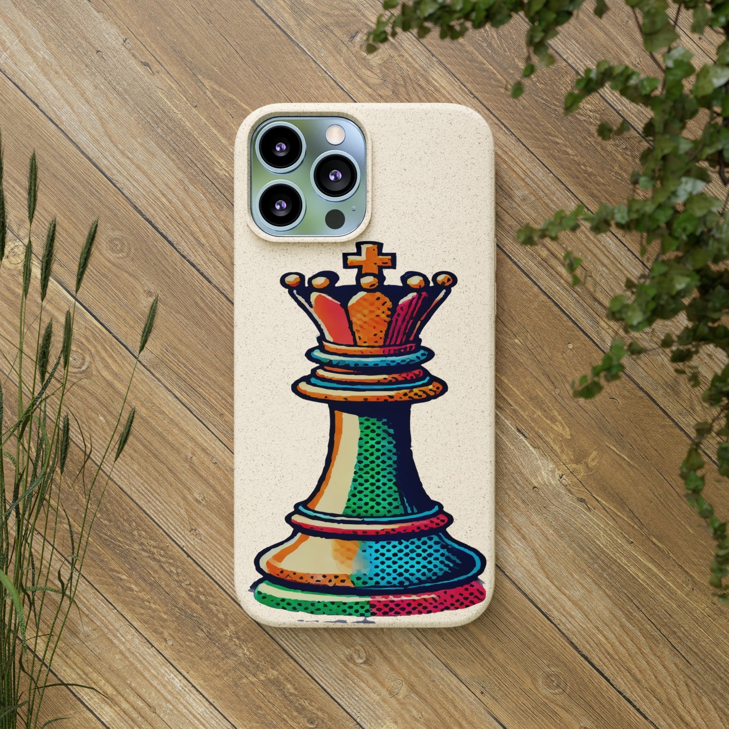 “Funda Biodegradable Rey de Ajedrez – Protección Sostenible Pop Art”   Phone Case