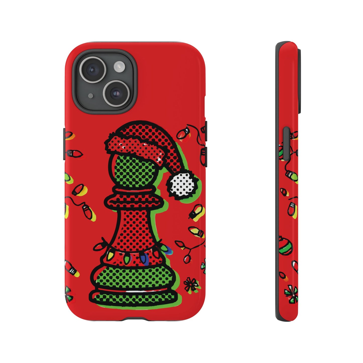 Funda Tough Peón de Ajedrez Navideño Pop Art – iPhone, Samsung y Pixel   Phone Case  24.00 iPhone-15-Glossy