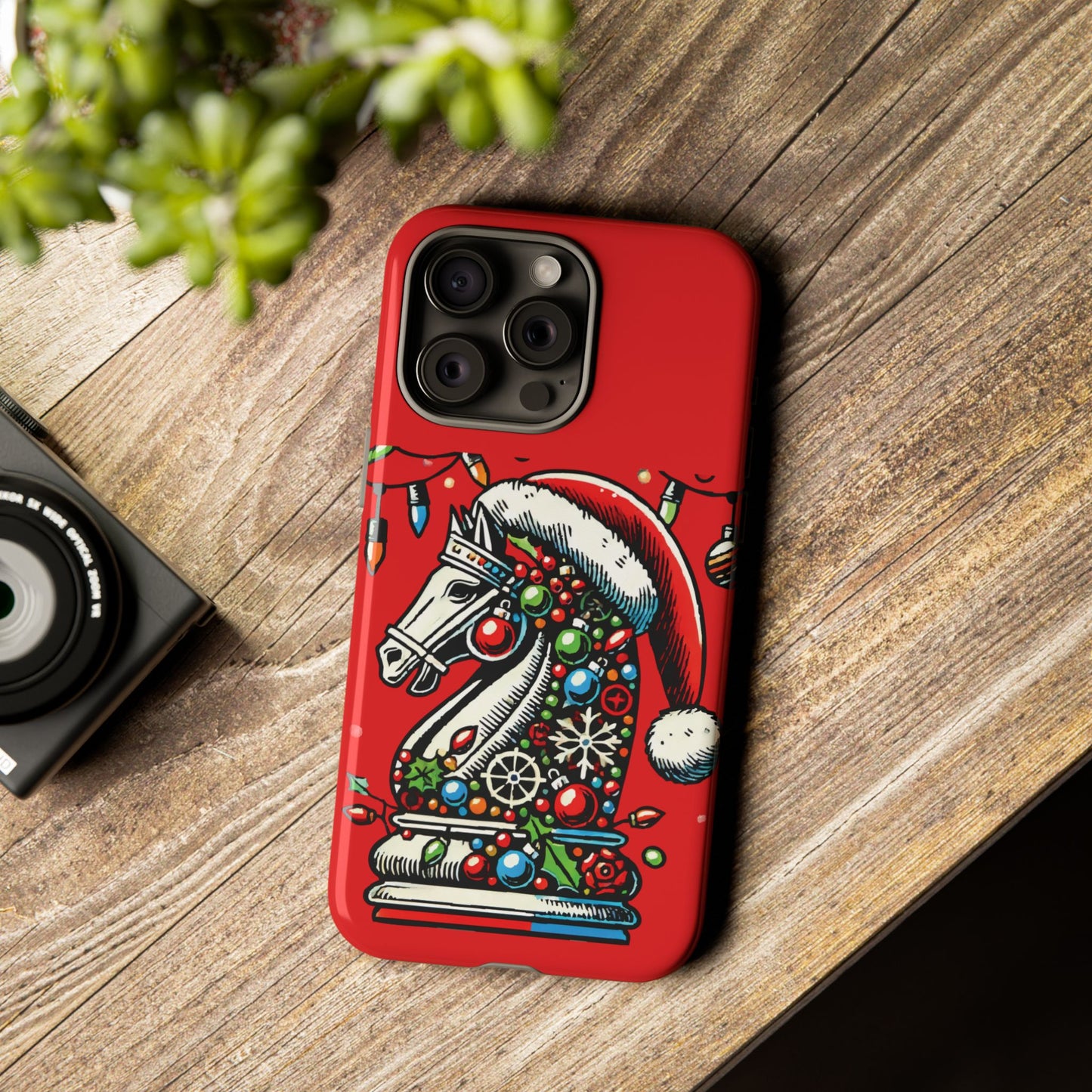 Funda Tough Navidad - Caballo Ajedrez Pop Art para iPhone, Samsung y Pixel   Phone Case