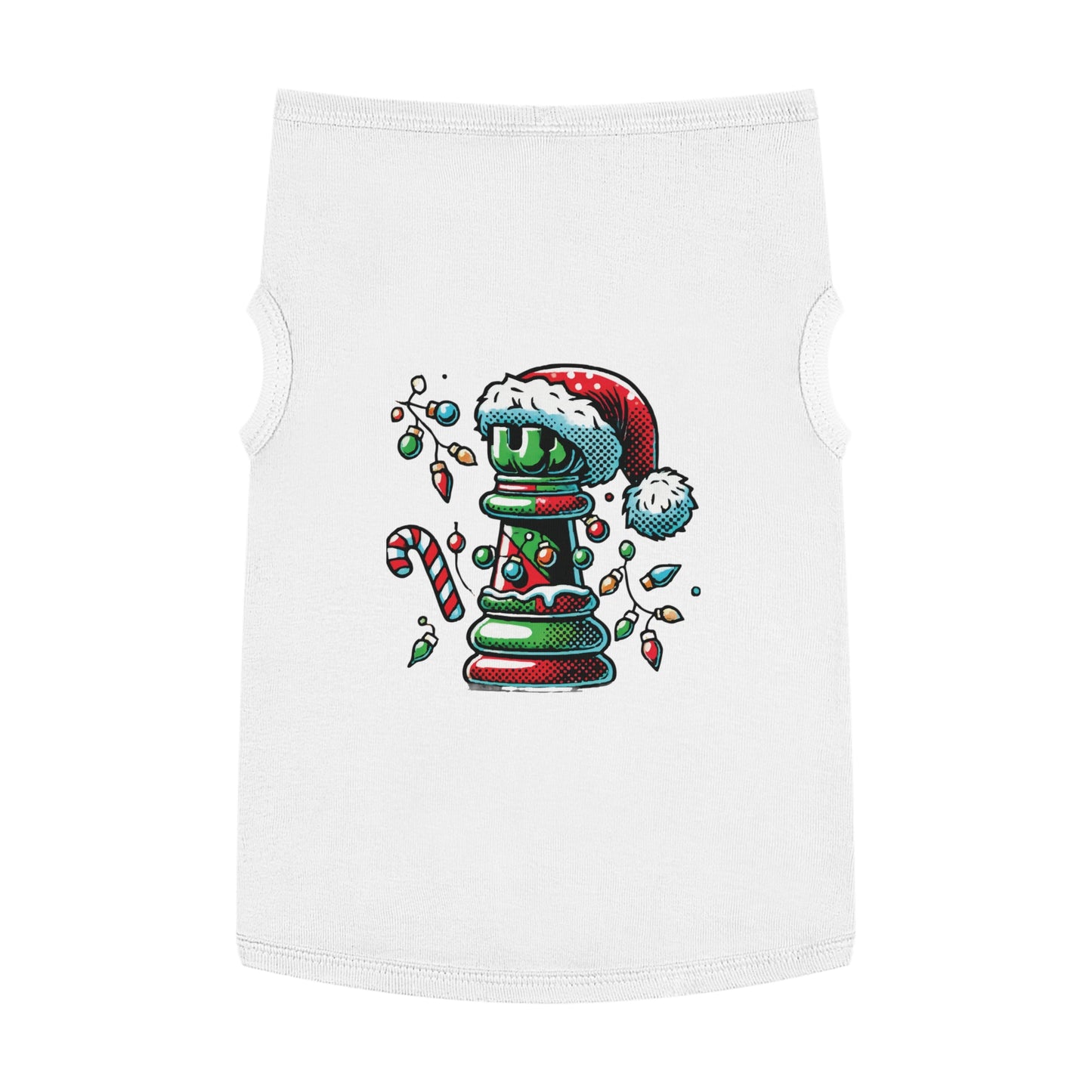 Tank Top para Mascotas – Torre de Ajedrez Estilo Pop Art Navideño   Pets  36.00 XL-White