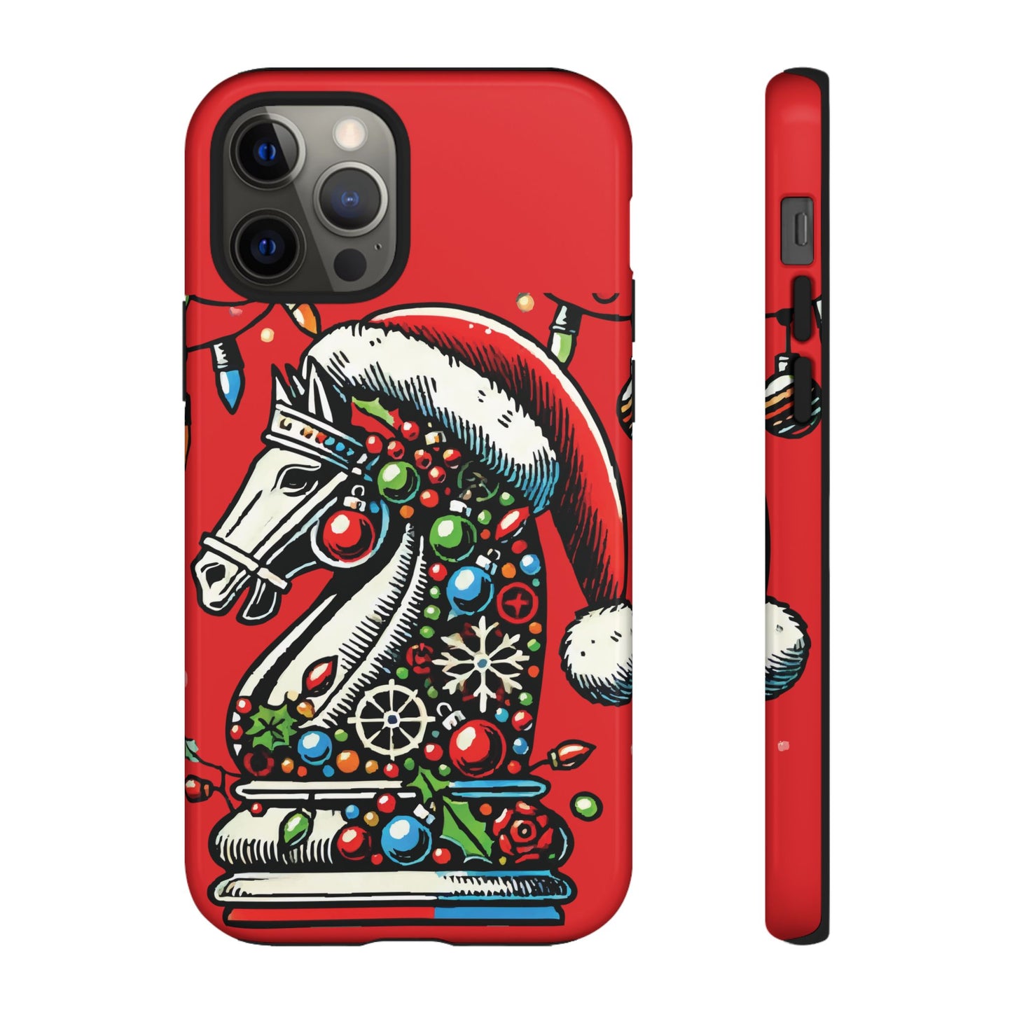 Funda Tough Navidad - Caballo Ajedrez Pop Art para iPhone, Samsung y Pixel   Phone Case  24.00 iPhone-12-Pro-Glossy