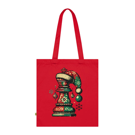 Bolsa Tote Orgánica de Navidad – Rey de Ajedrez en Estilo Vintage   Bags  24.00 Classic-Red-15-x-16.5