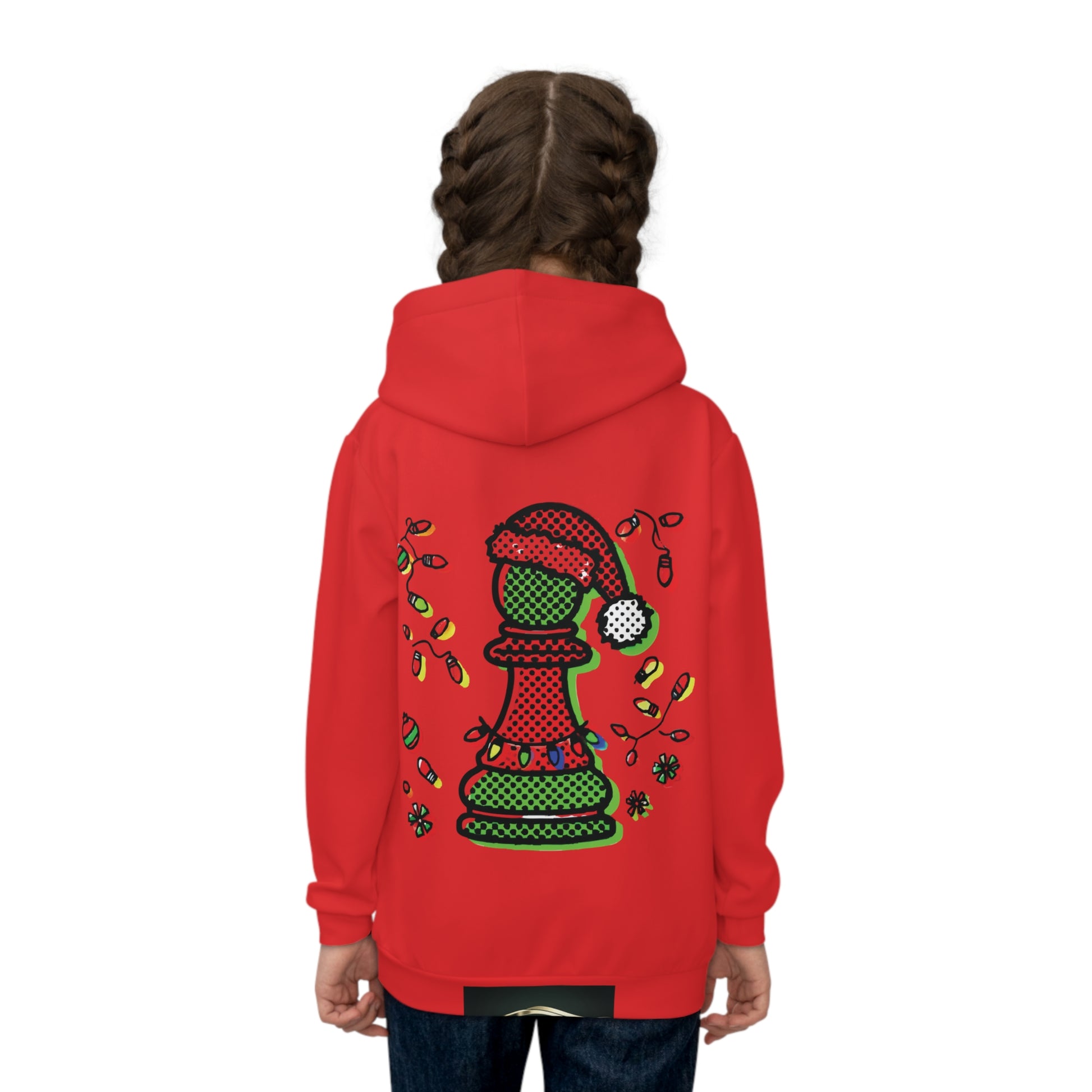 Sudadera Infantil Navideña con Peón en Pop Art - Kids Hoodie AOP   All Over Prints