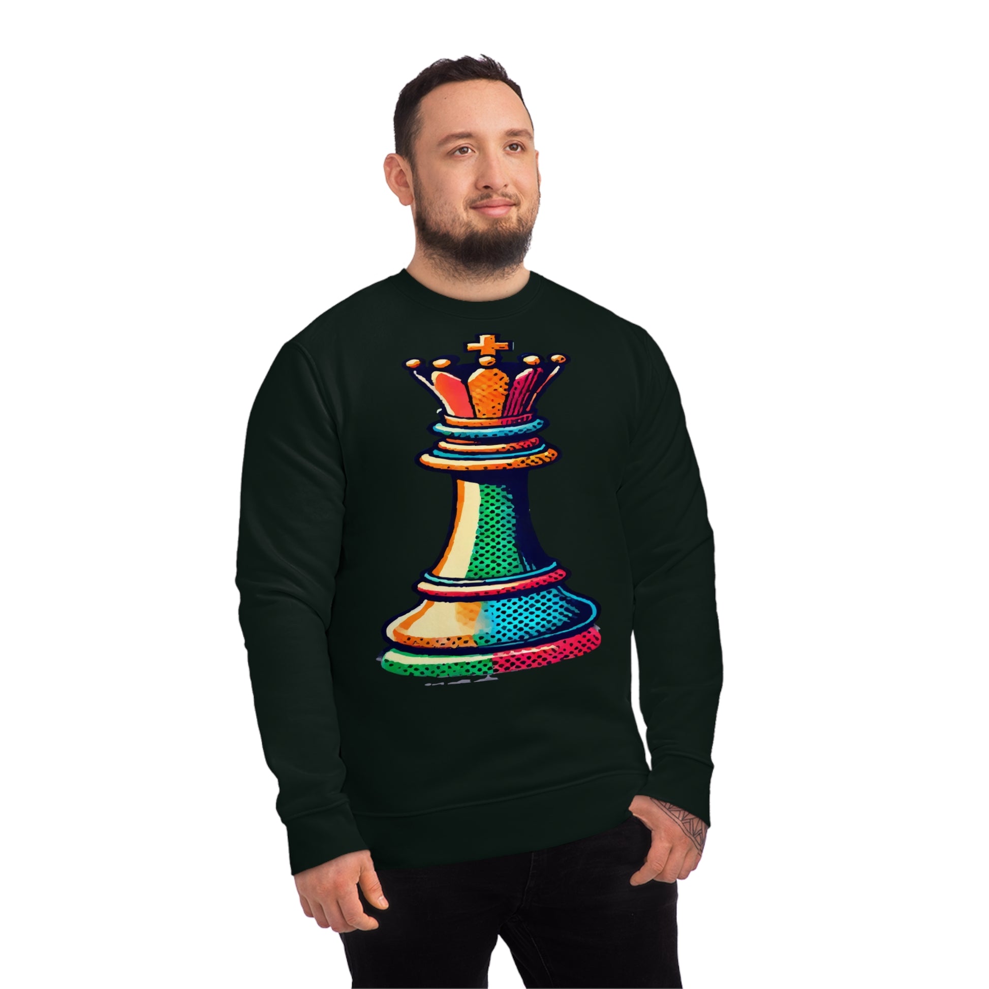 “Sudadera Unisex Rey de Ajedrez – Estilo Pop Art y Algodón Orgánico”   Sweatshirt