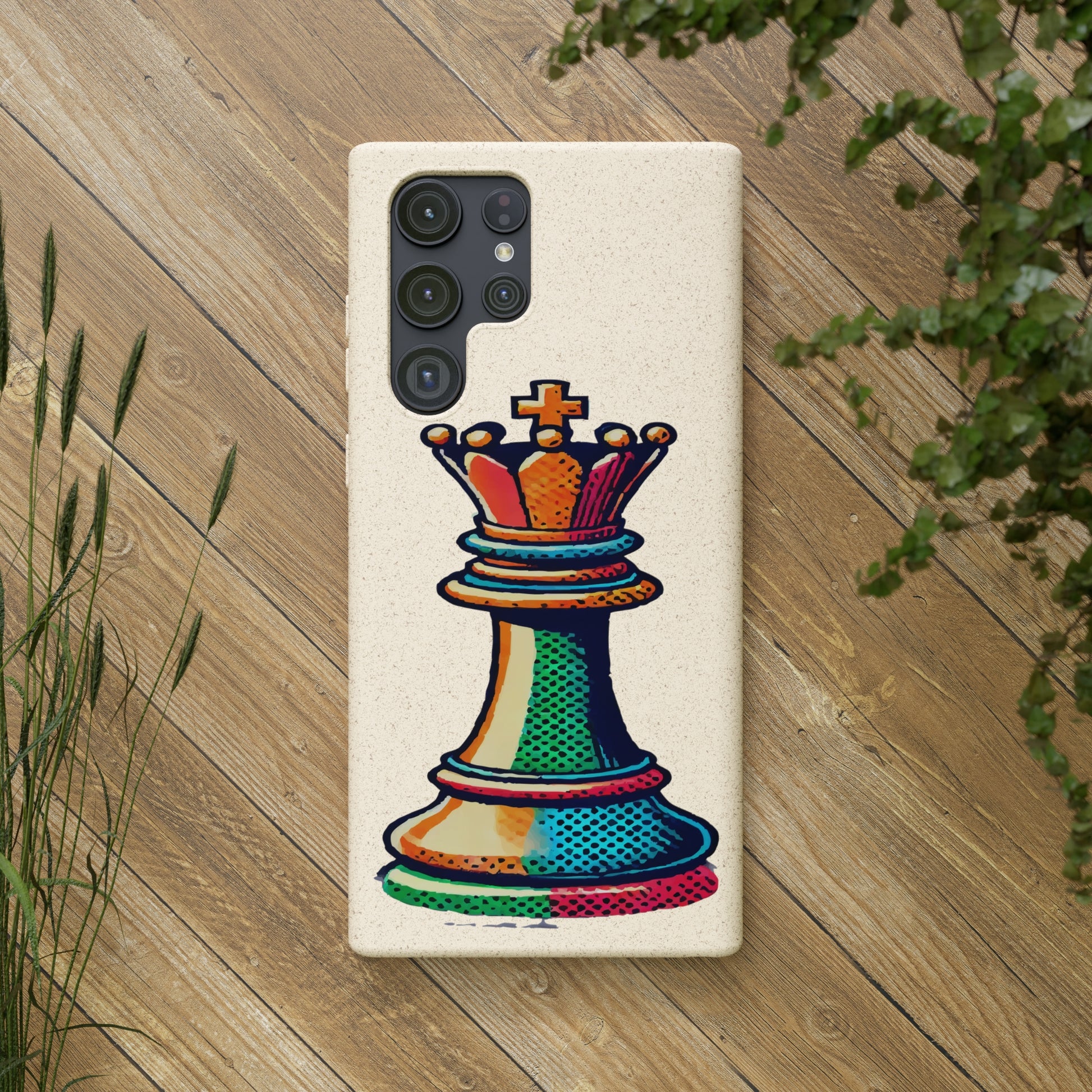 “Funda Biodegradable Rey de Ajedrez – Protección Sostenible Pop Art”   Phone Case