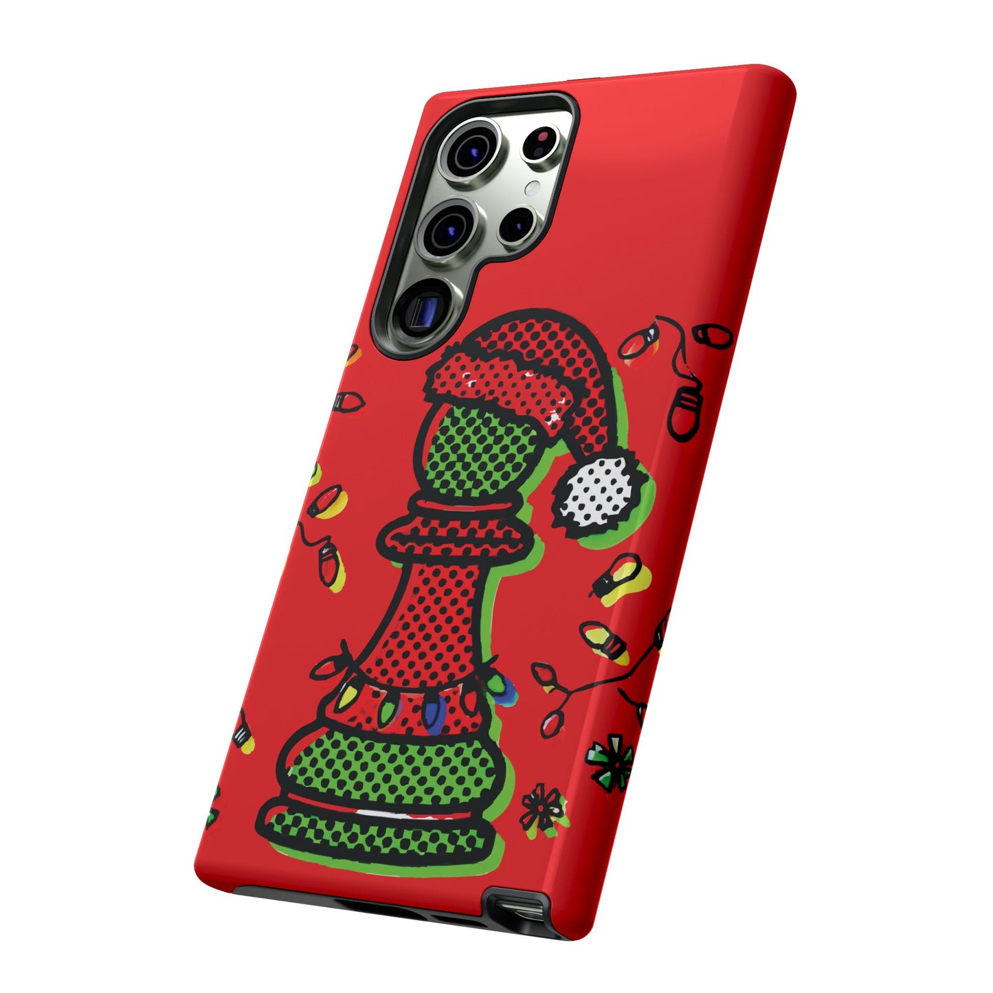 Funda Tough Peón de Ajedrez Navideño Pop Art – iPhone, Samsung y Pixel   Phone Case