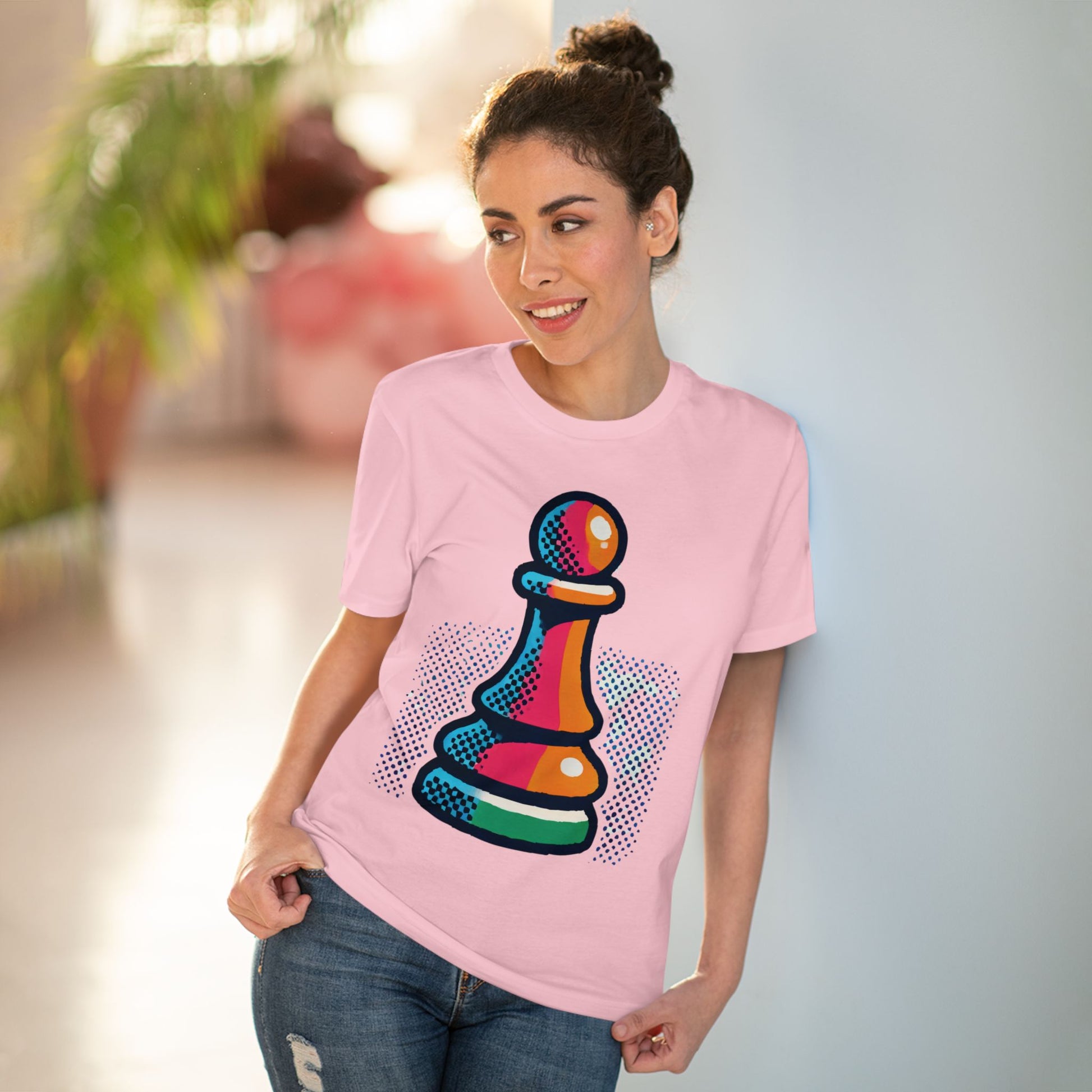 “Camiseta Unisex Peón de Ajedrez – Algodón Orgánico y Estilo Pop Art”   T-Shirt