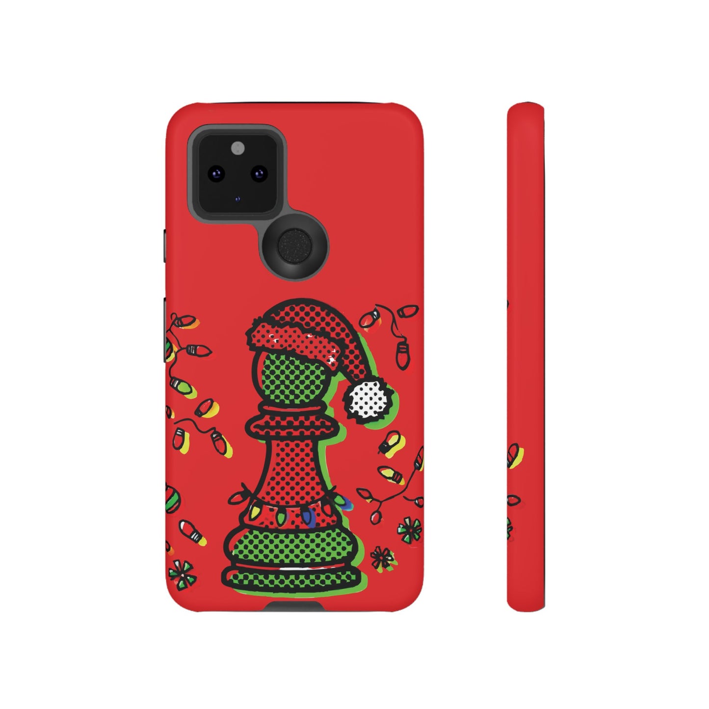 Funda Tough Peón de Ajedrez Navideño Pop Art – iPhone, Samsung y Pixel   Phone Case  24.00 Google-Pixel-5-5G-Matte