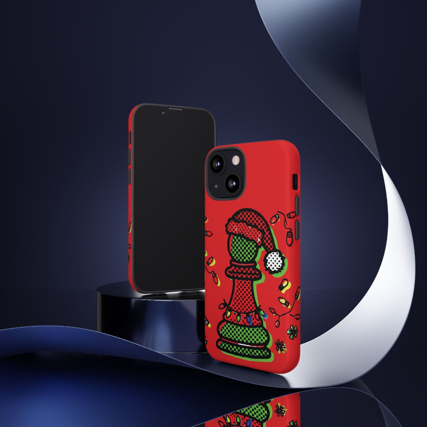 Funda Tough Peón de Ajedrez Navideño Pop Art – iPhone, Samsung y Pixel   Phone Case