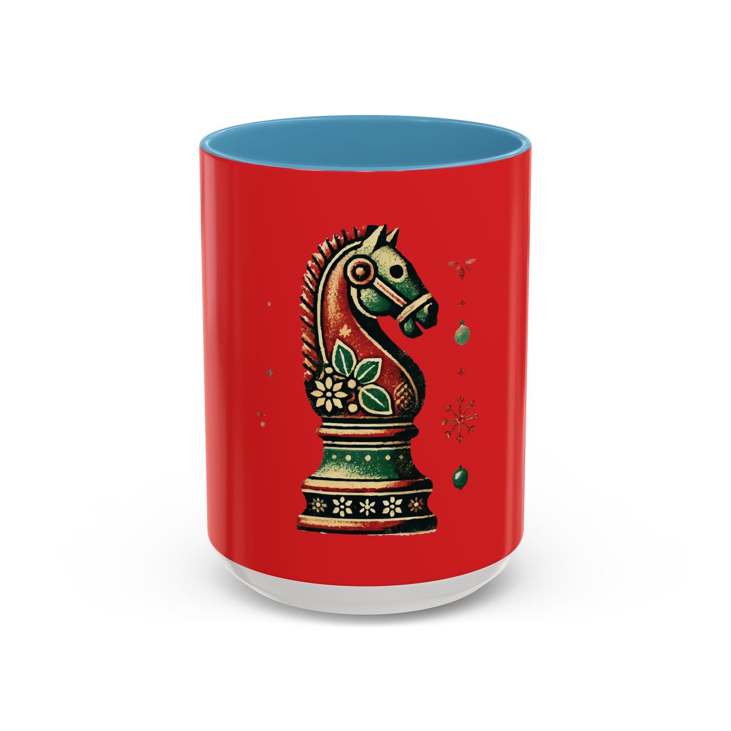 Taza Navideña Vintage de Caballo Ajedrez – Edición Especial Navidad   Mug  15.00 15oz-Light-Blue