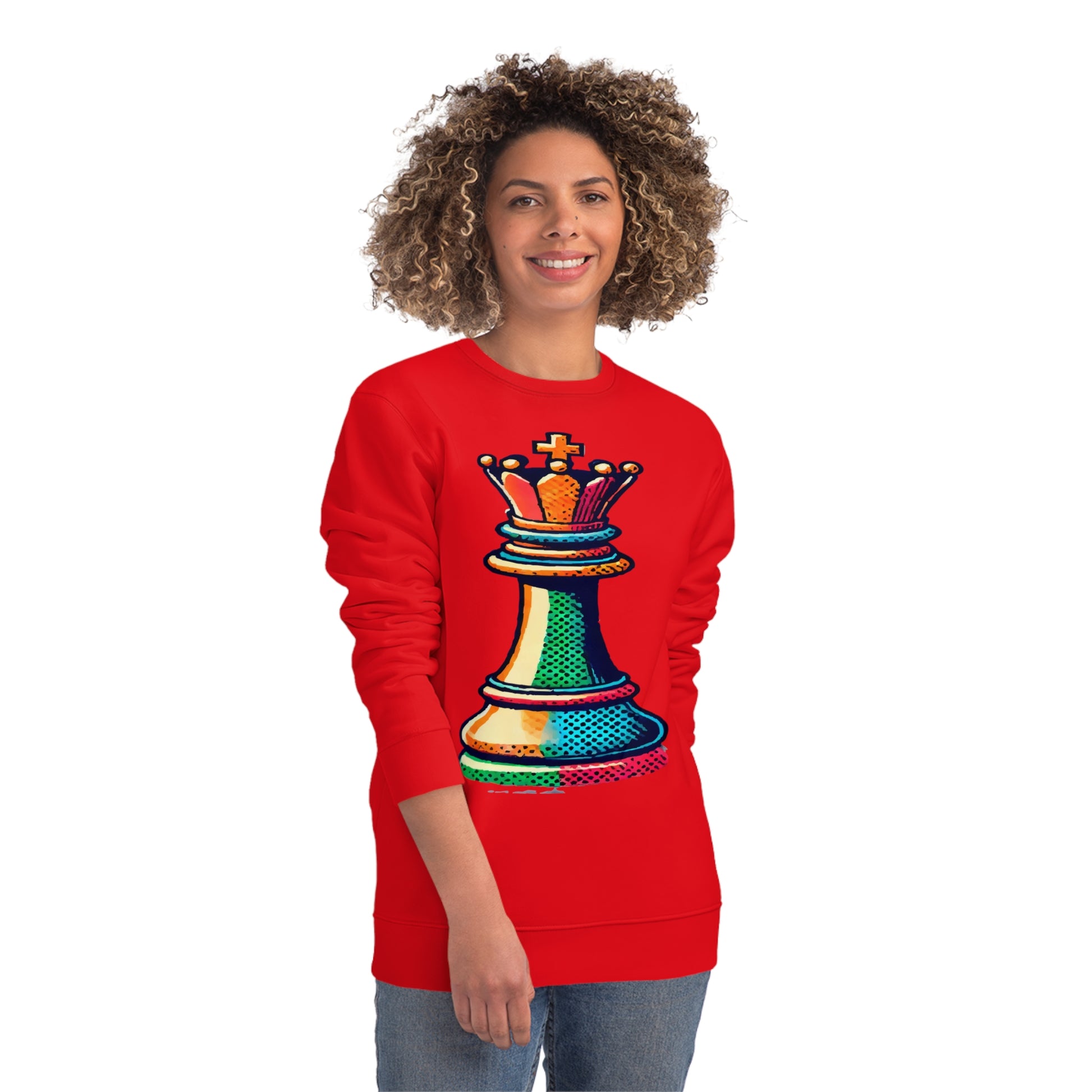 “Sudadera Unisex Rey de Ajedrez – Estilo Pop Art y Algodón Orgánico”   Sweatshirt