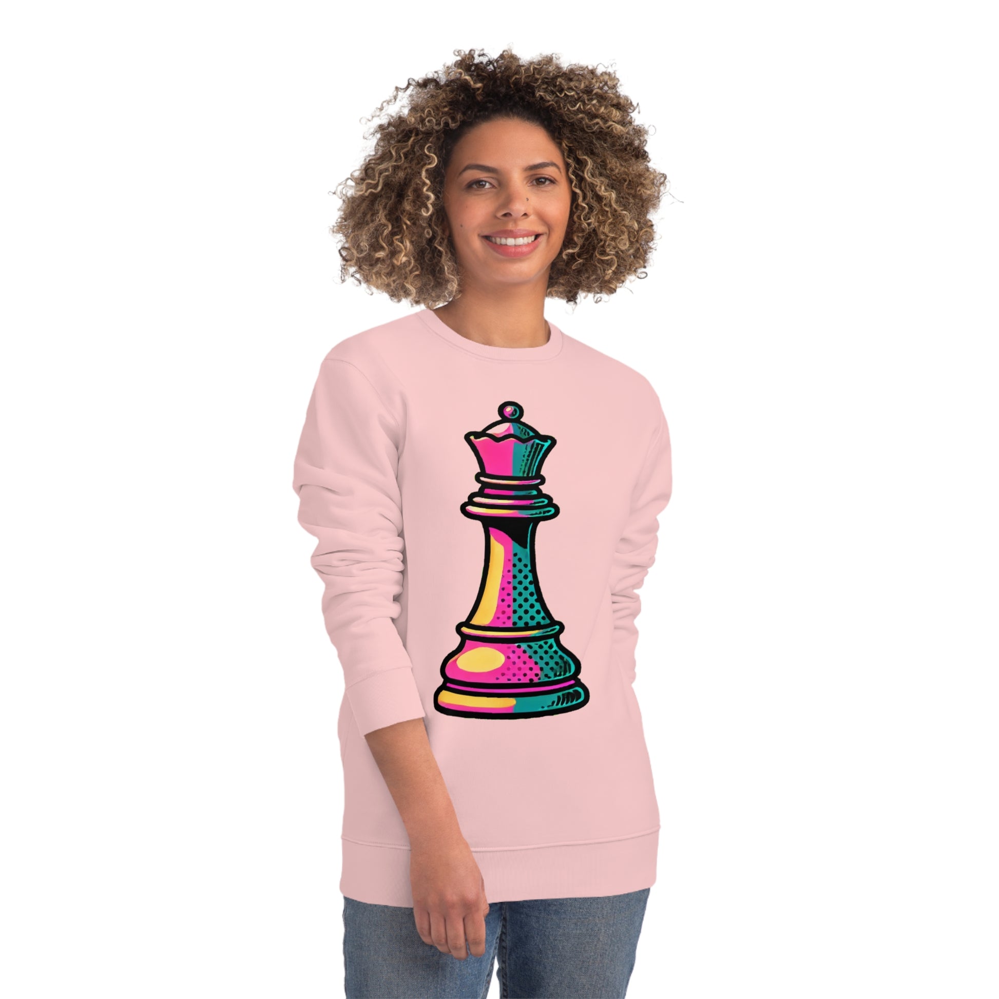 “Sudadera Unisex Orgánica Reina de Ajedrez – Pop Art”   Sweatshirt