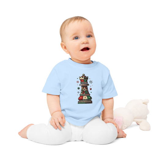 Camiseta de Bebé con Diseño de Torre de Ajedrez Vintage Navideño Printify  Kids clothes