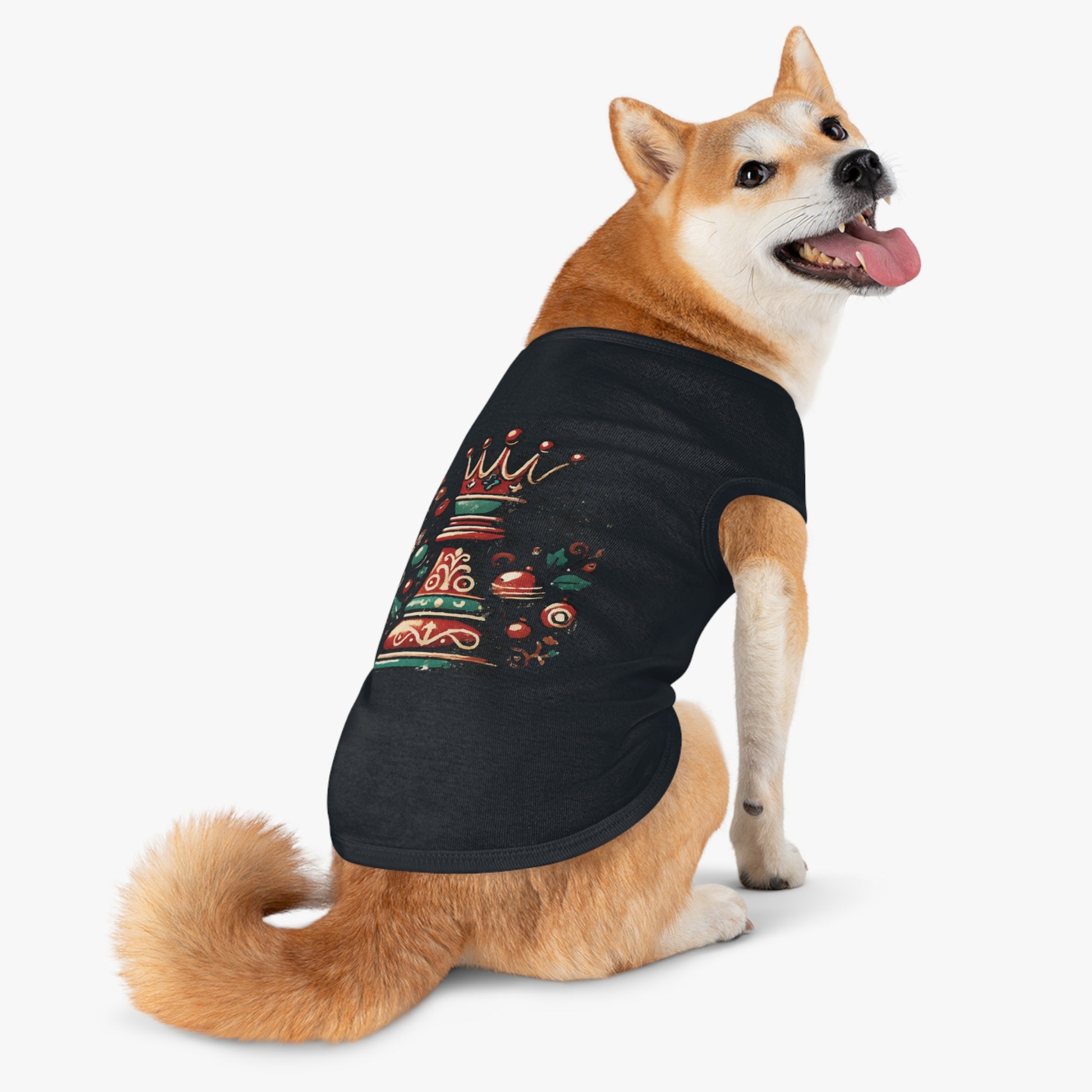 Camiseta para Mascotas de Algodón – Estilo Navideño Reina Ajedrez Vintage   Pets