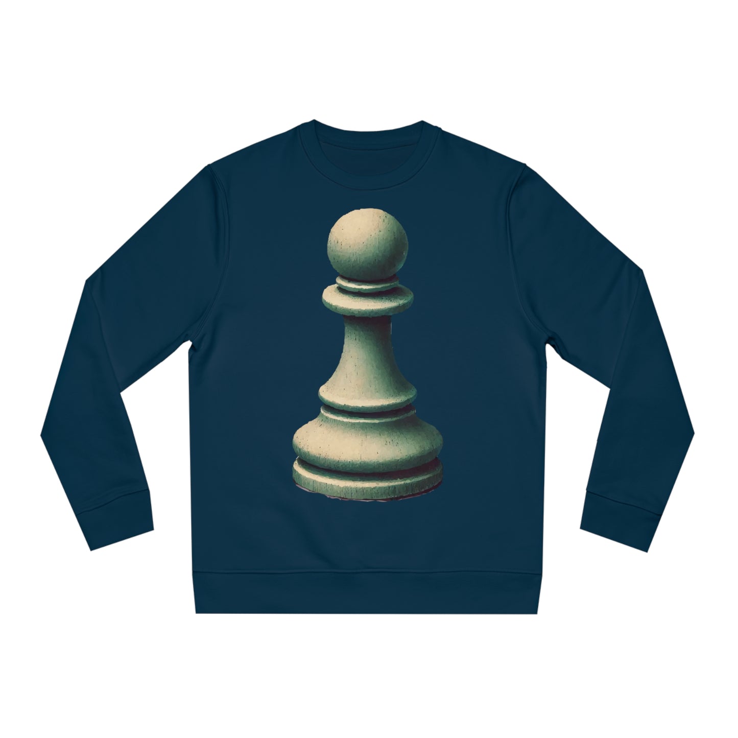 “Unisex Changer Sweatshirt – Vintage Pawn Design, Organic Cotton Blend”   Sweatshirt  72.00 French-Navy-2XL