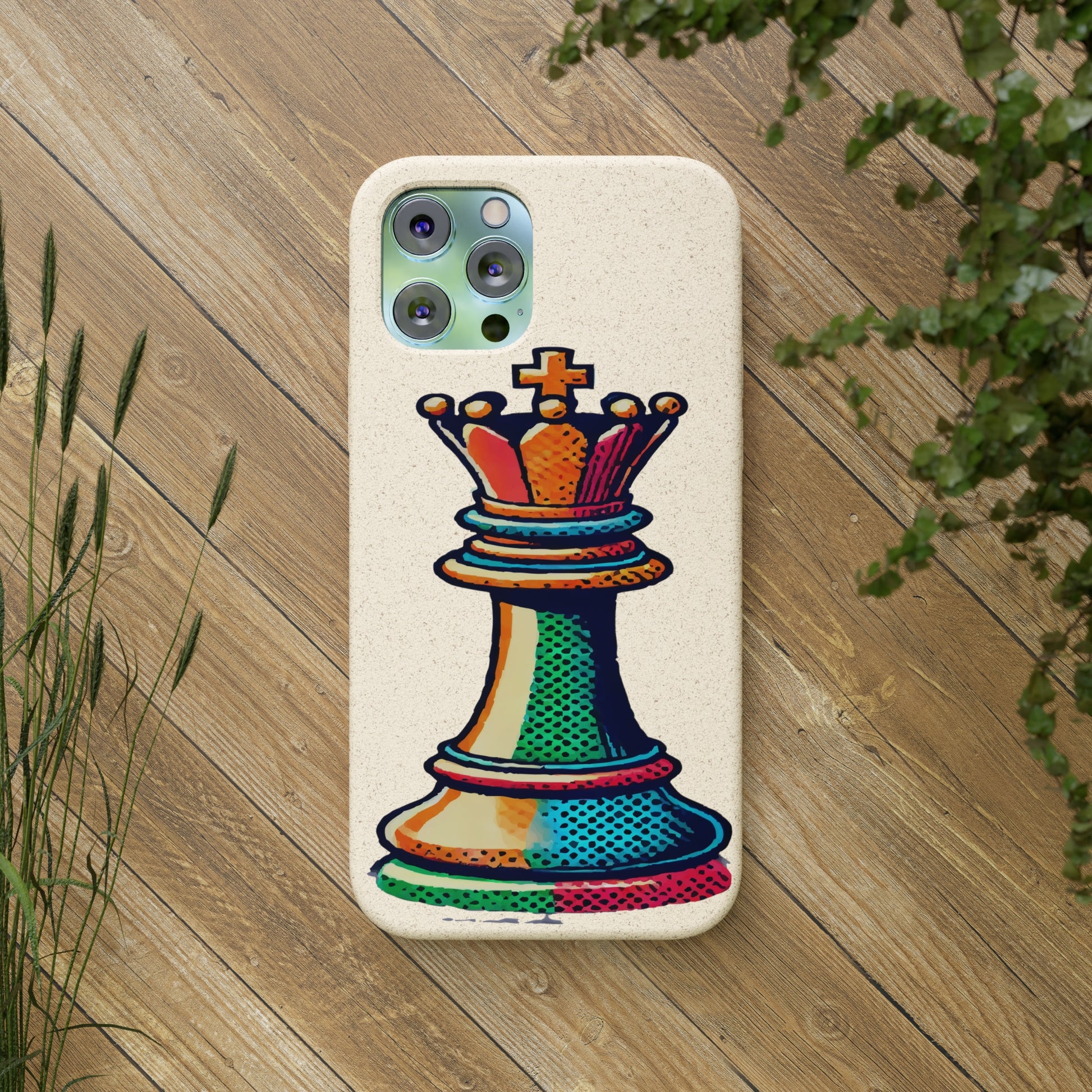 “Funda Biodegradable Rey de Ajedrez – Protección Sostenible Pop Art”   Phone Case