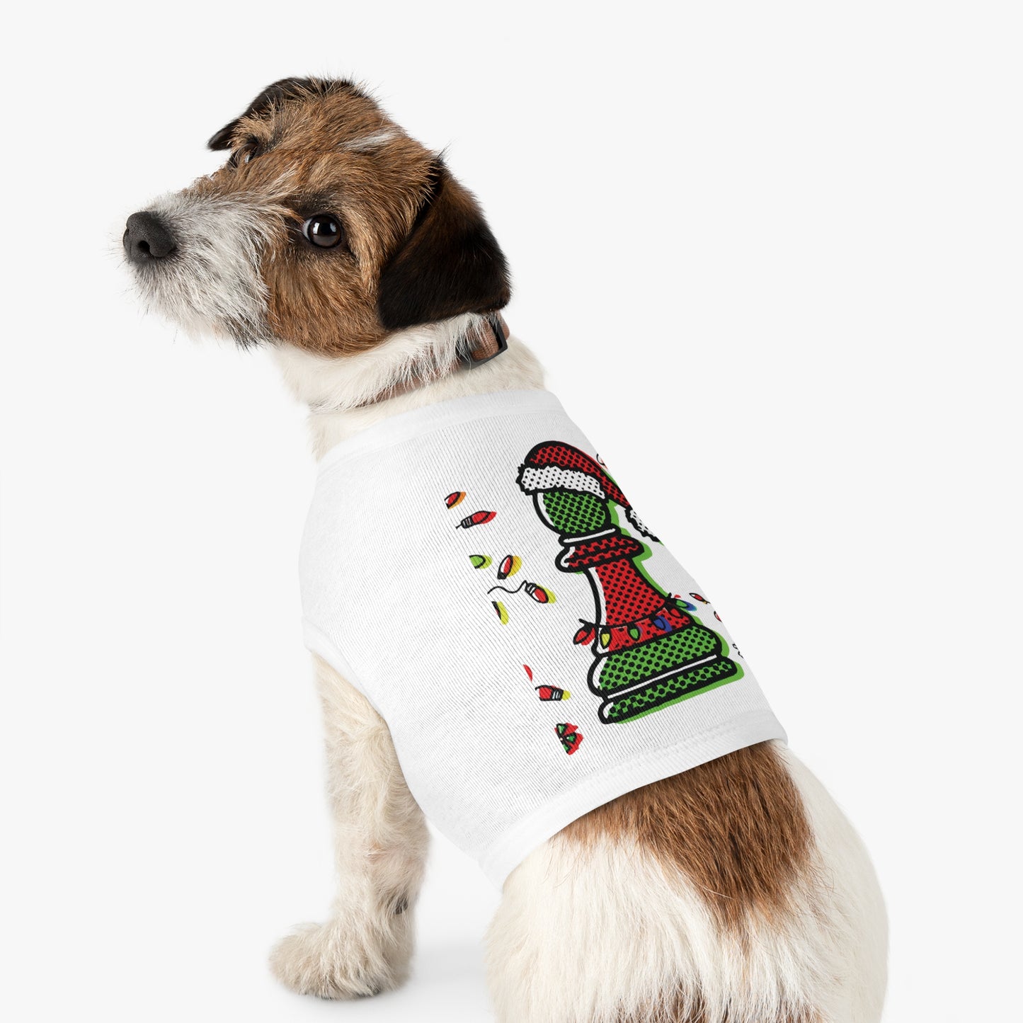 Camiseta Navideña para Perros - Diseño Peón de Ajedrez Pop Art   Pets