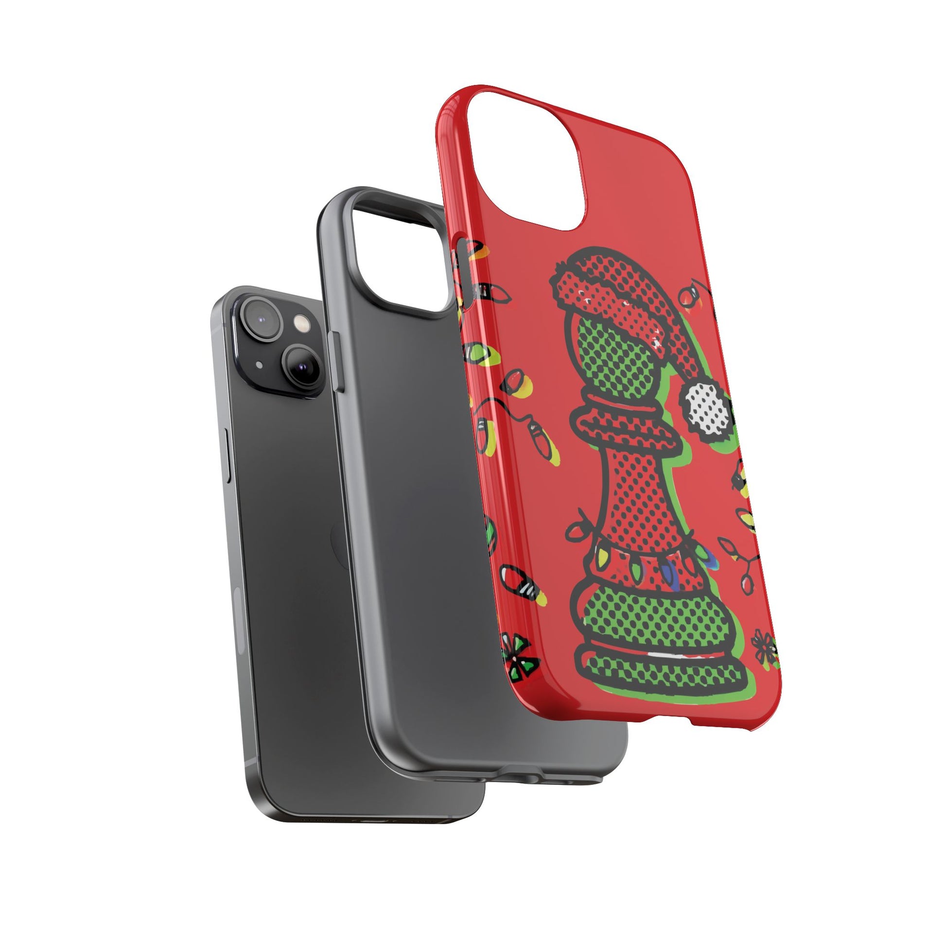 Funda Tough Peón de Ajedrez Navideño Pop Art – iPhone, Samsung y Pixel   Phone Case