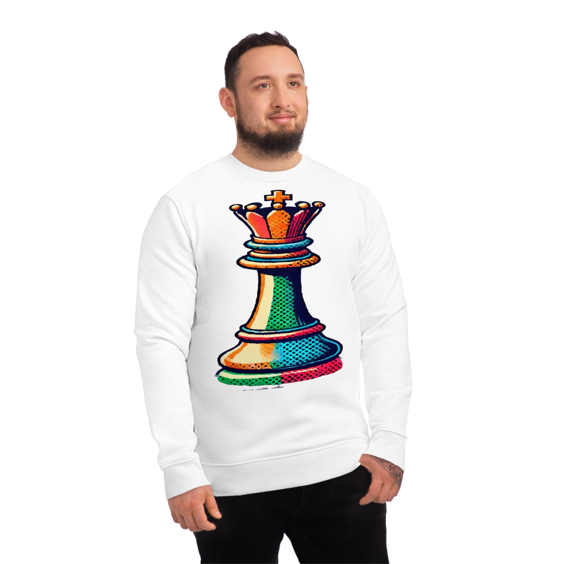 “Sudadera Unisex Rey de Ajedrez – Estilo Pop Art y Algodón Orgánico”   Sweatshirt