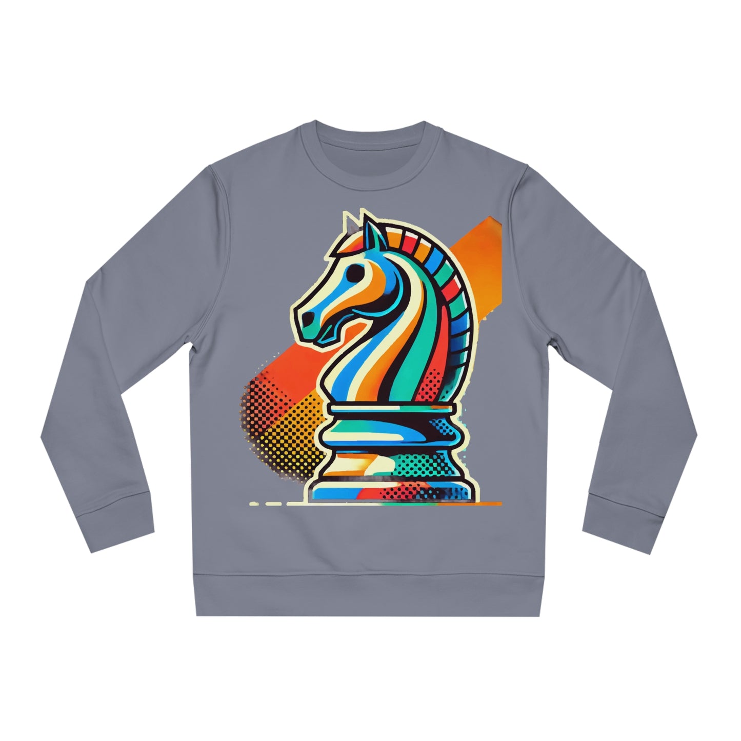 “Sudadera Unisex Caballo de Ajedrez Pop Art – Diseño Sustentable”   Sweatshirt  72.00 Lava-Grey-2XL