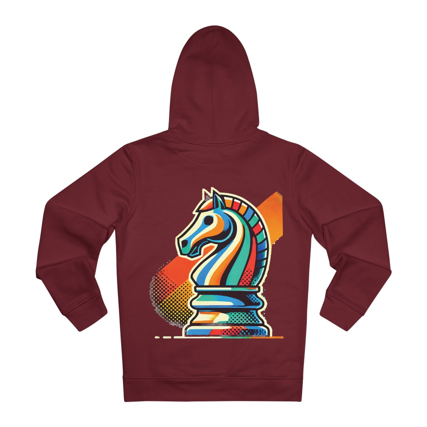 “Sudadera Unisex Caballo de Ajedrez Pop Art – Colección Esencial”   Hoodie  72.00 Burgundy-5XL