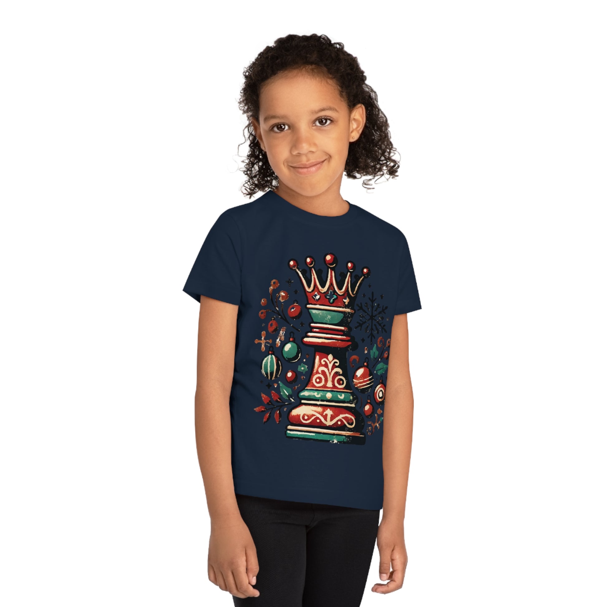 Camiseta Infantil Creator – Reina Ajedrez Vintage, Estilo Navideño Único   Kids clothes