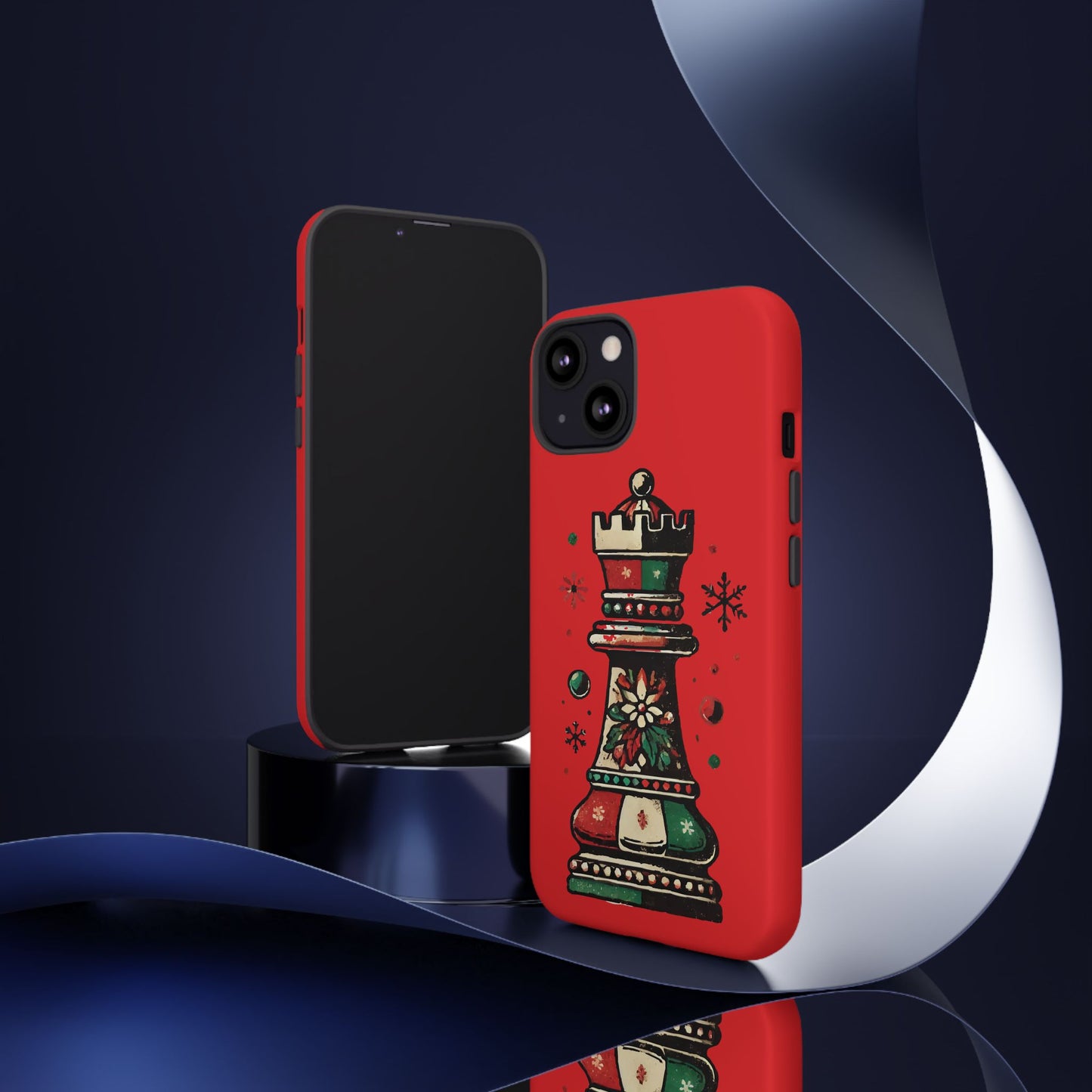 Funda Protectora para Móvil con Diseño de Torre de Ajedrez Vintage Navideño   Phone Case