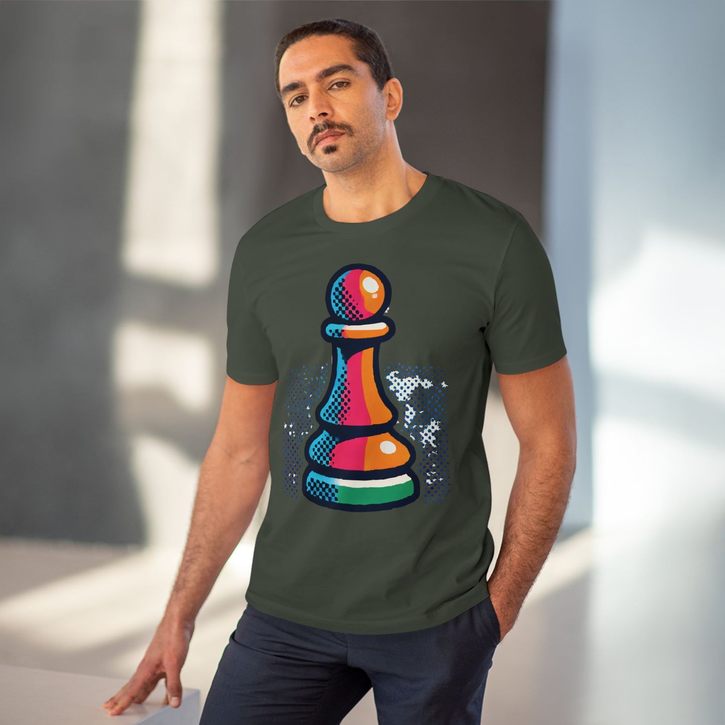 “Camiseta Unisex Peón de Ajedrez – Algodón Orgánico y Estilo Pop Art”   T-Shirt