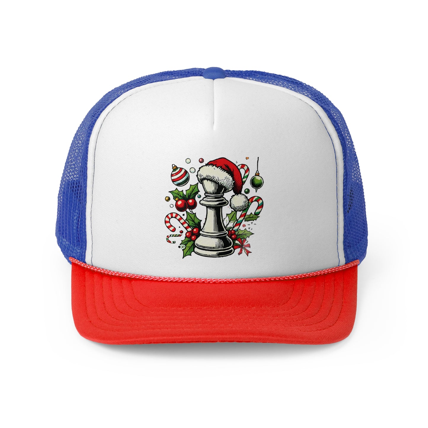 Gorra Tracker Unisex - Estilo Festivo Alfil en Pop Art para Temporada   Hats  24.00 Blue-Red-One-size