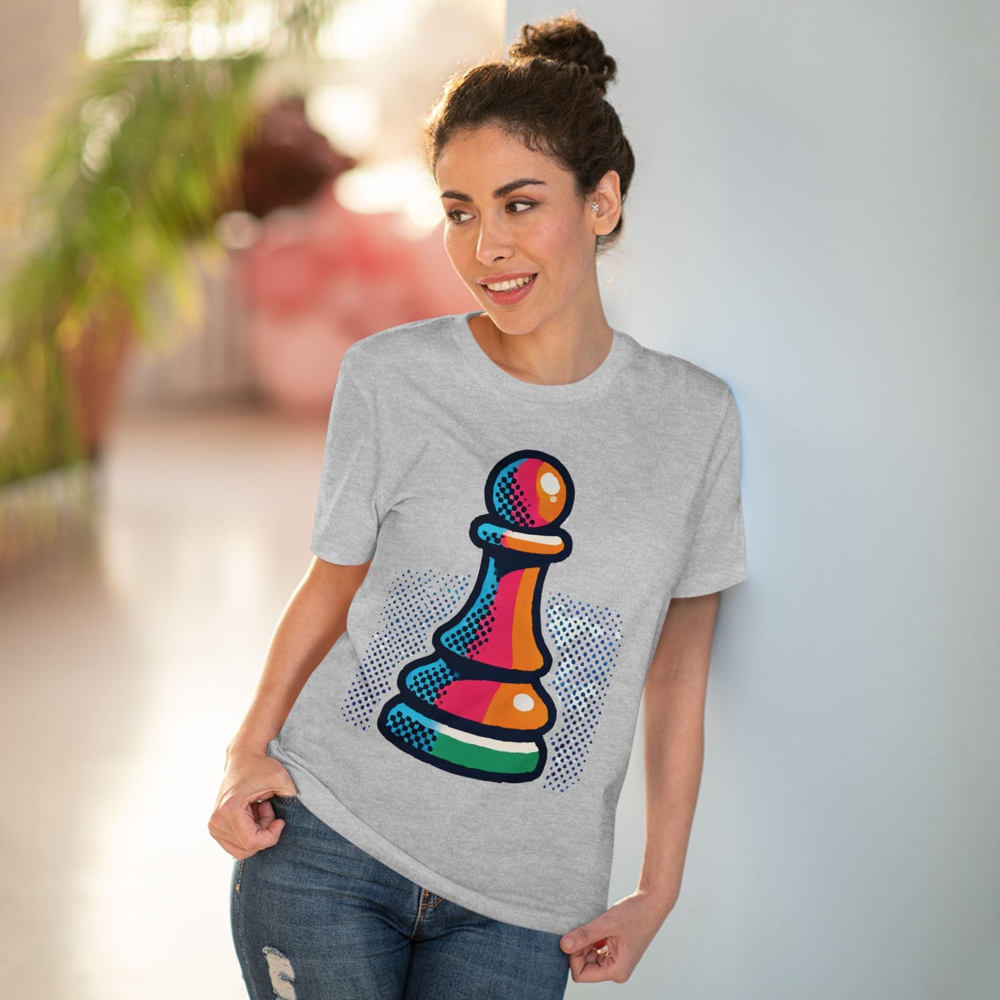 “Camiseta Unisex Peón de Ajedrez – Algodón Orgánico y Estilo Pop Art”   T-Shirt