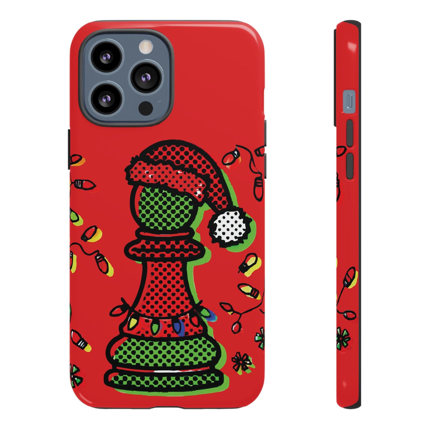 Funda Tough Peón de Ajedrez Navideño Pop Art – iPhone, Samsung y Pixel   Phone Case  24.00 iPhone-13-Pro-Max-Glossy