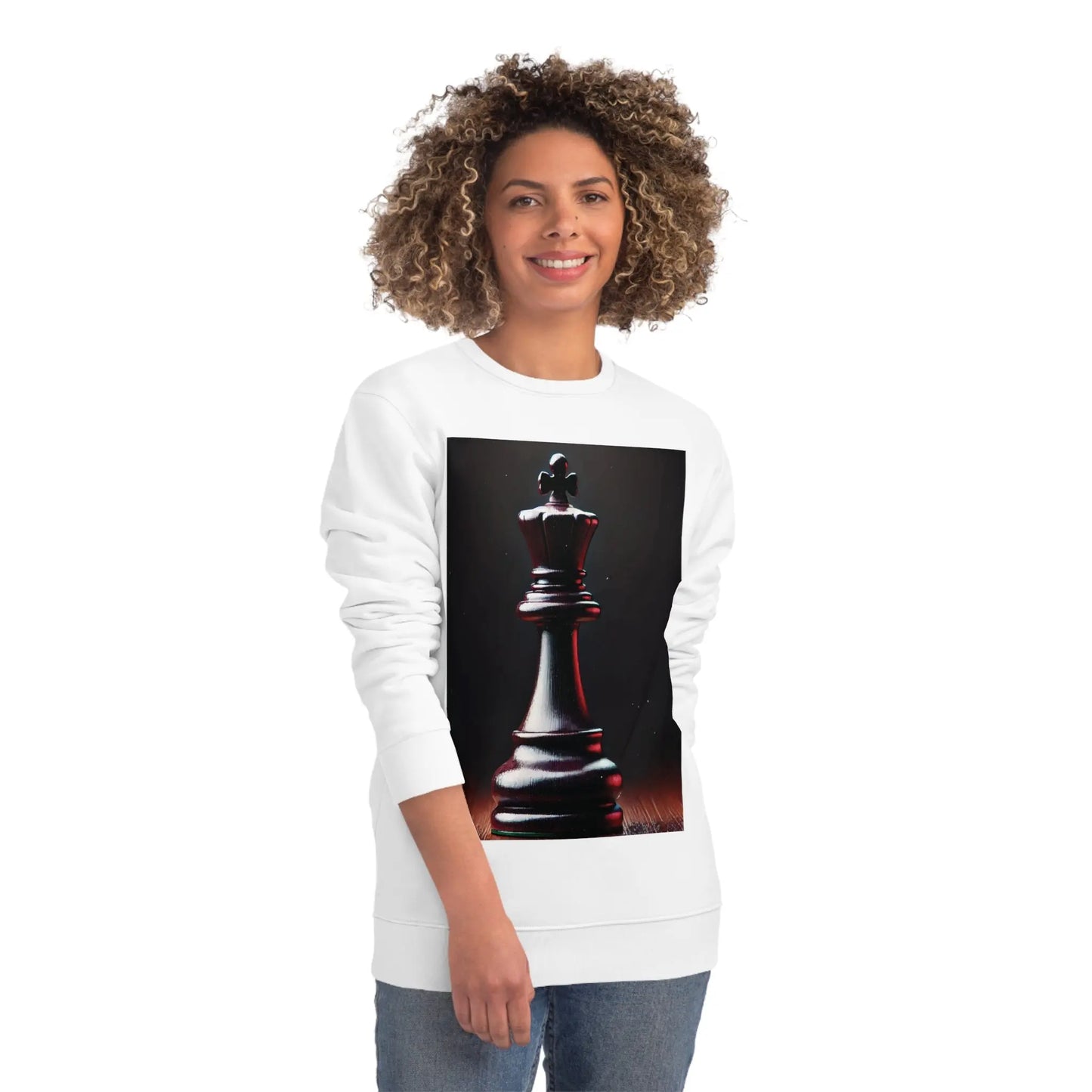 Chess King Hyperrealist Unisex Sweatshirt - Power and Strategy Design Printify  Sweatshirt