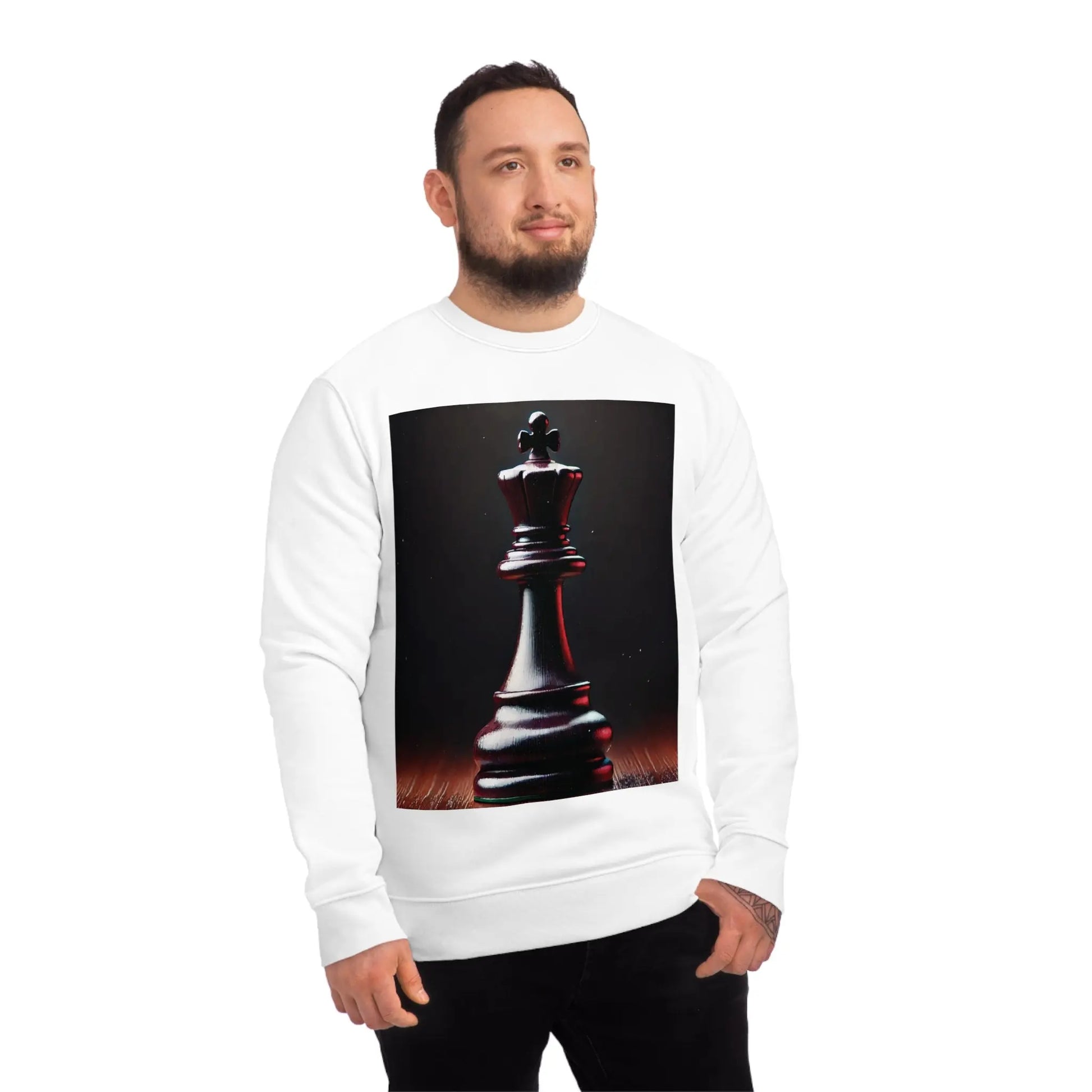 Chess King Hyperrealist Unisex Sweatshirt - Power and Strategy Design Printify  Sweatshirt