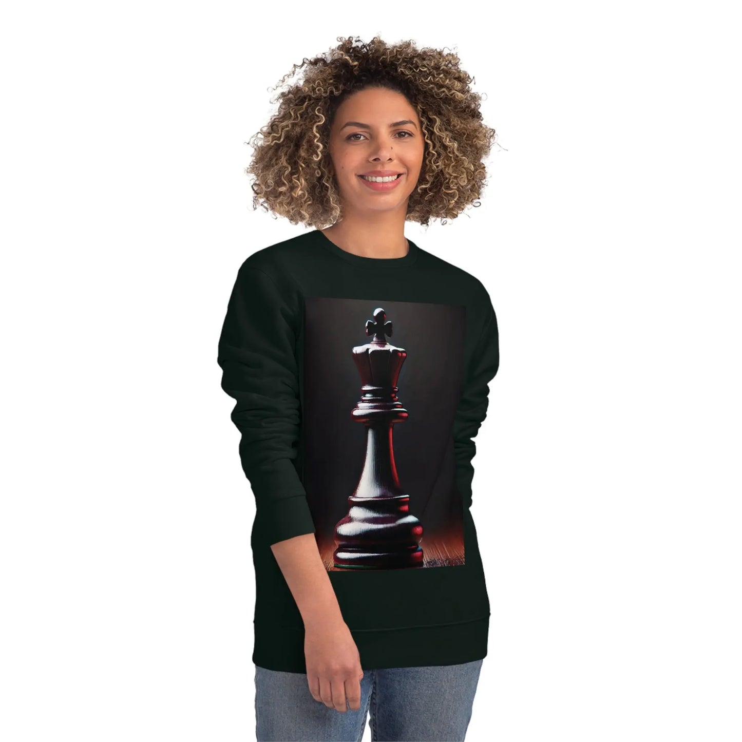 Chess King Hyperrealist Unisex Sweatshirt - Power and Strategy Design Printify  Sweatshirt