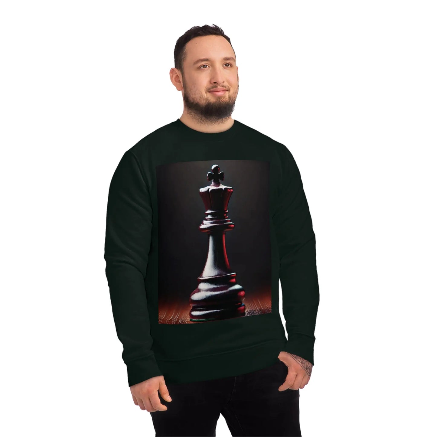 Chess King Hyperrealist Unisex Sweatshirt - Power and Strategy Design Printify  Sweatshirt