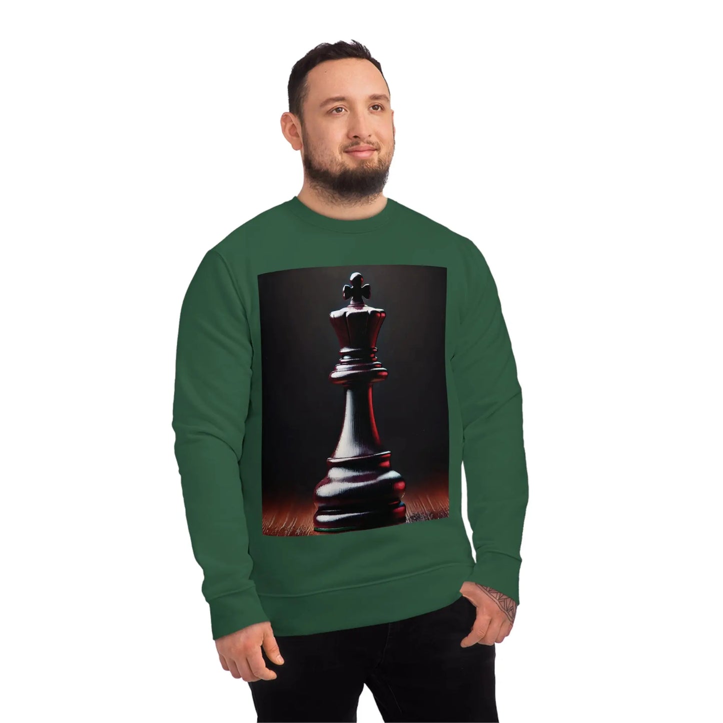 Chess King Hyperrealist Unisex Sweatshirt - Power and Strategy Design Printify  Sweatshirt