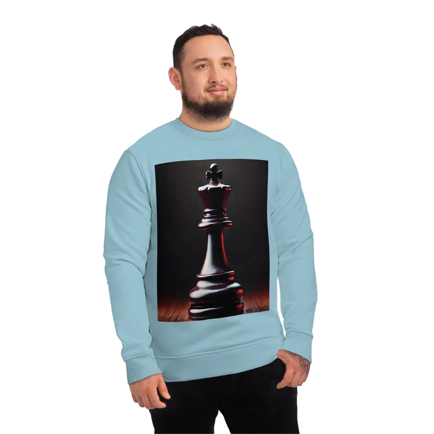 Chess King Hyperrealist Unisex Sweatshirt - Power and Strategy Design Printify  Sweatshirt