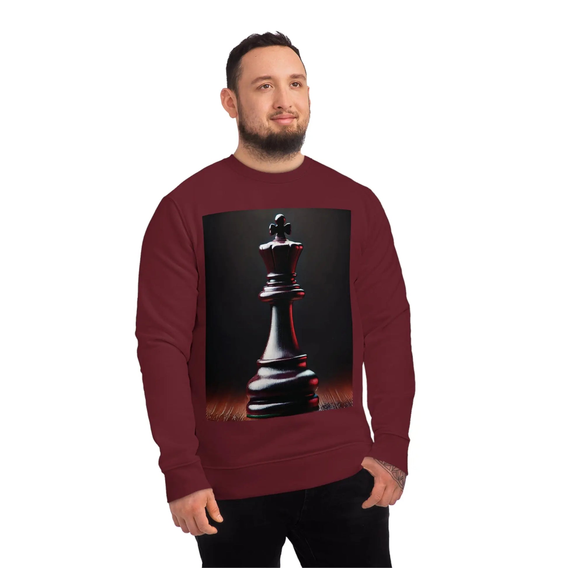 Chess King Hyperrealist Unisex Sweatshirt - Power and Strategy Design Printify  Sweatshirt