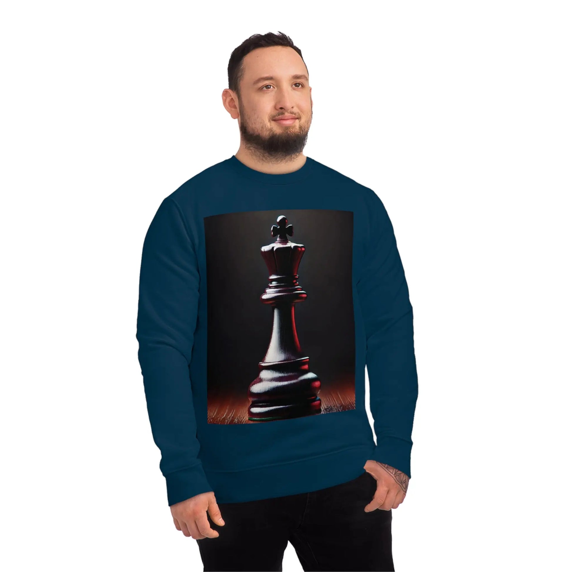 Chess King Hyperrealist Unisex Sweatshirt - Power and Strategy Design Printify  Sweatshirt