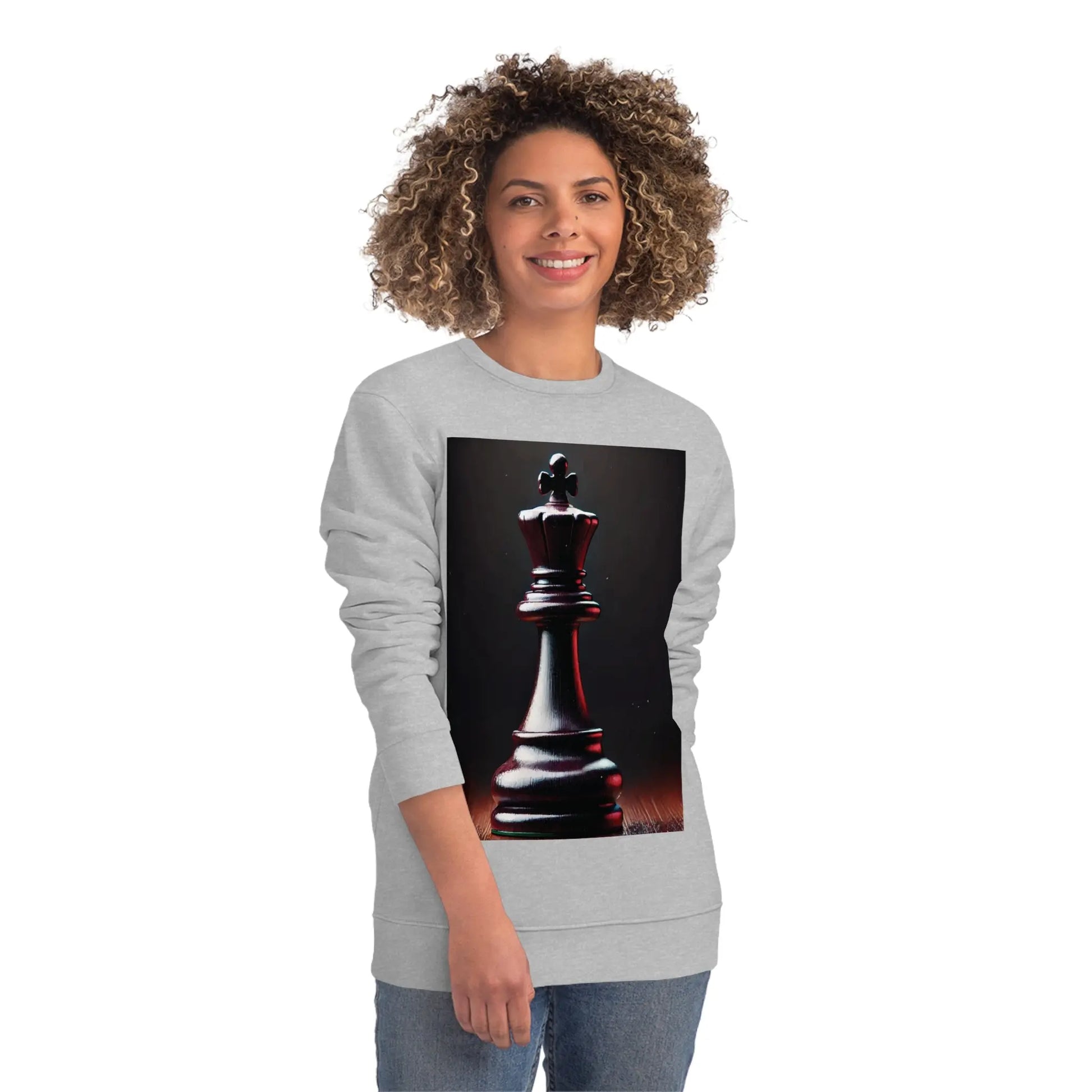 Chess King Hyperrealist Unisex Sweatshirt - Power and Strategy Design Printify  Sweatshirt