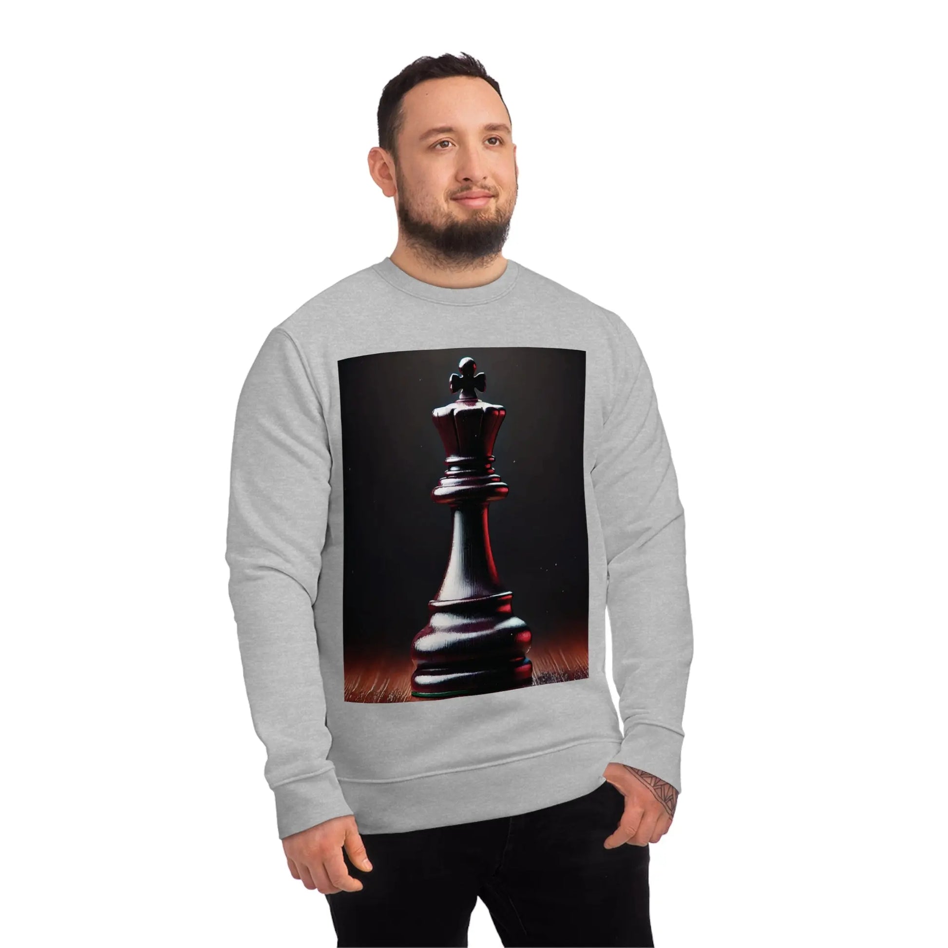 Chess King Hyperrealist Unisex Sweatshirt - Power and Strategy Design Printify  Sweatshirt