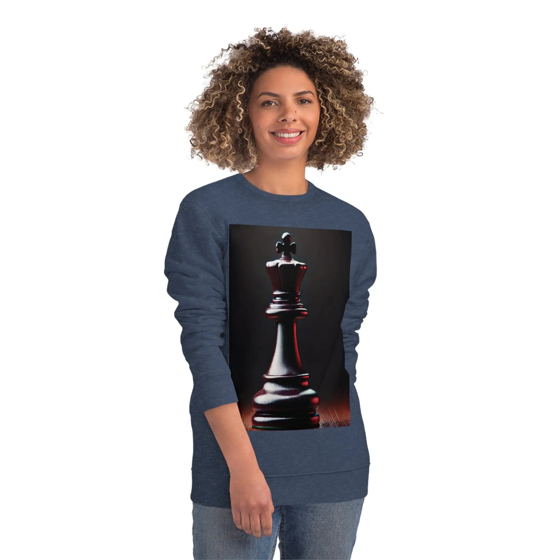 Chess King Hyperrealist Unisex Sweatshirt - Power and Strategy Design Printify  Sweatshirt