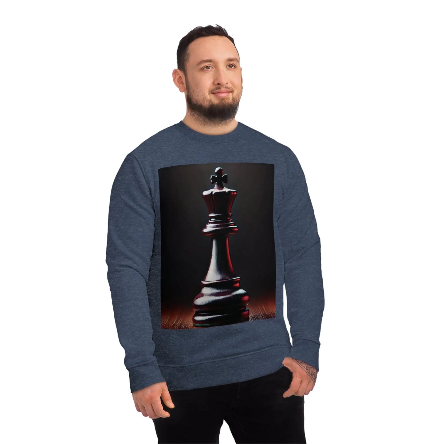 Chess King Hyperrealist Unisex Sweatshirt - Power and Strategy Design Printify  Sweatshirt