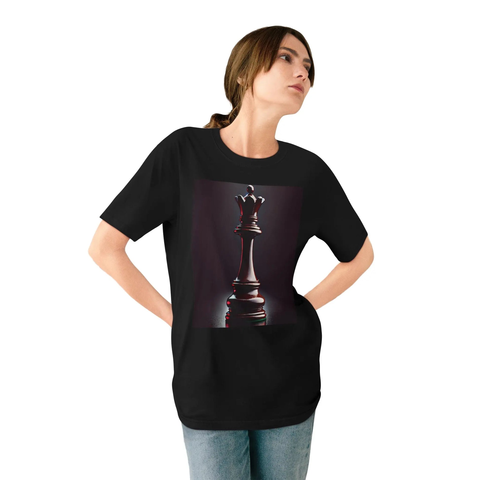 Chess Queen Organic T-shirt – Hyperrealistic Design Printify  T-Shirt