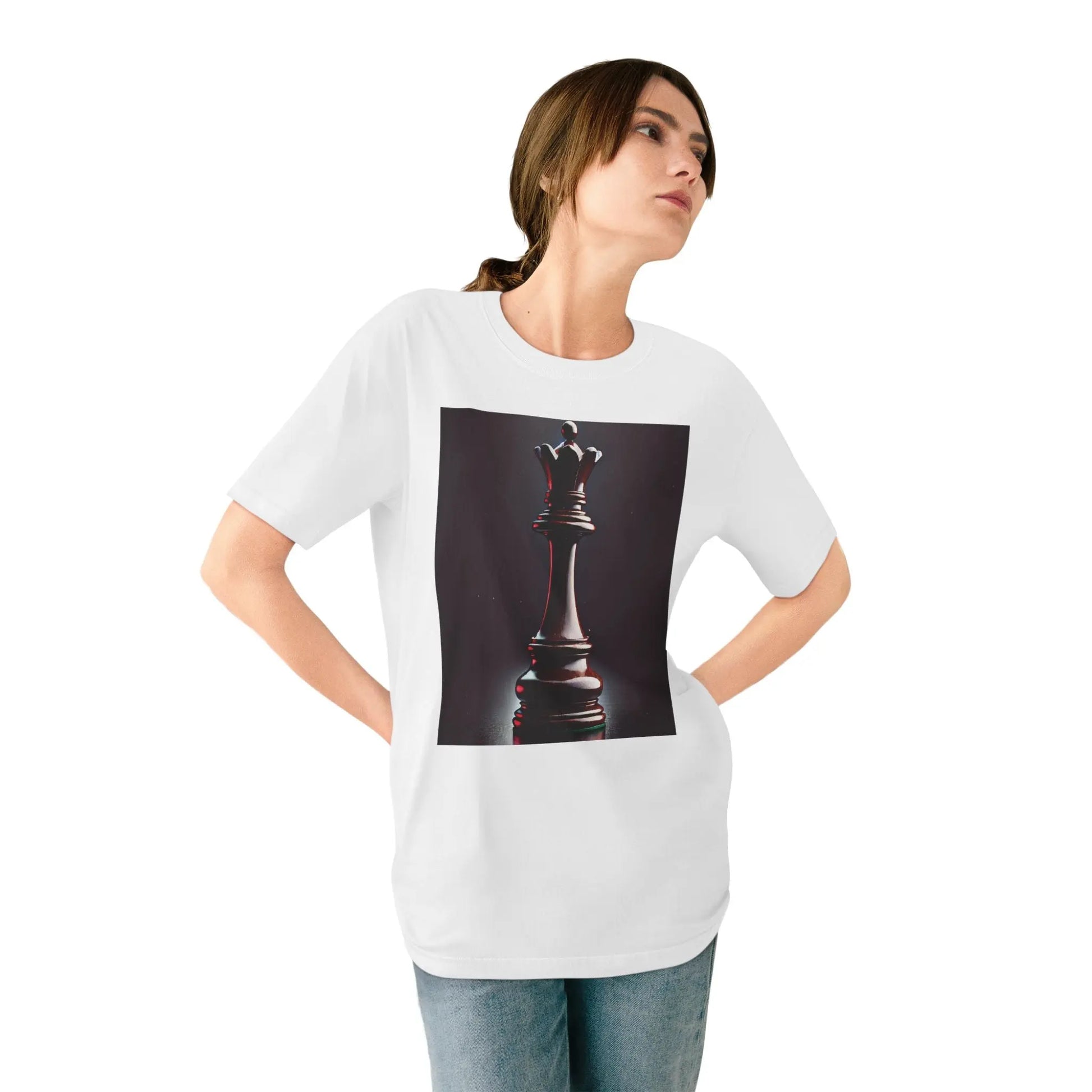 Chess Queen Organic T-shirt – Hyperrealistic Design Printify  T-Shirt