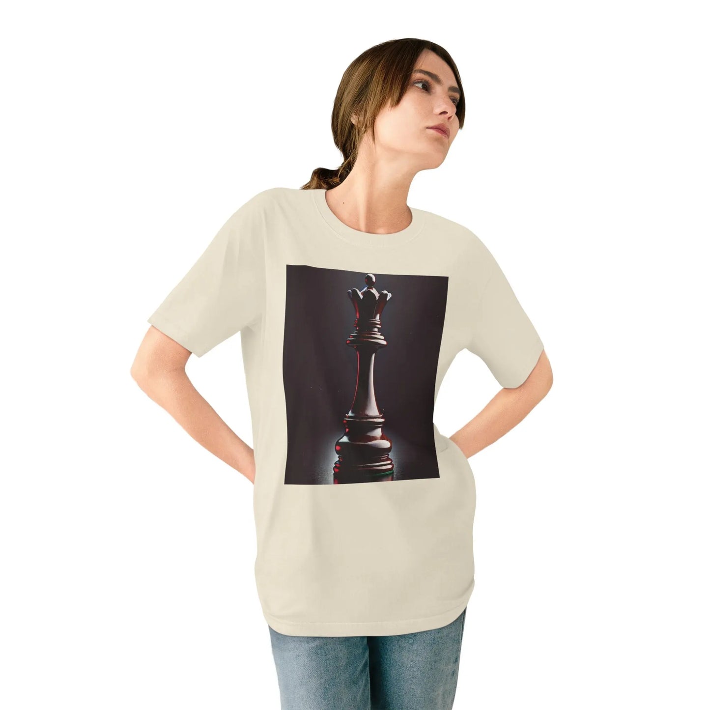 Chess Queen Organic T-shirt – Hyperrealistic Design Printify  T-Shirt