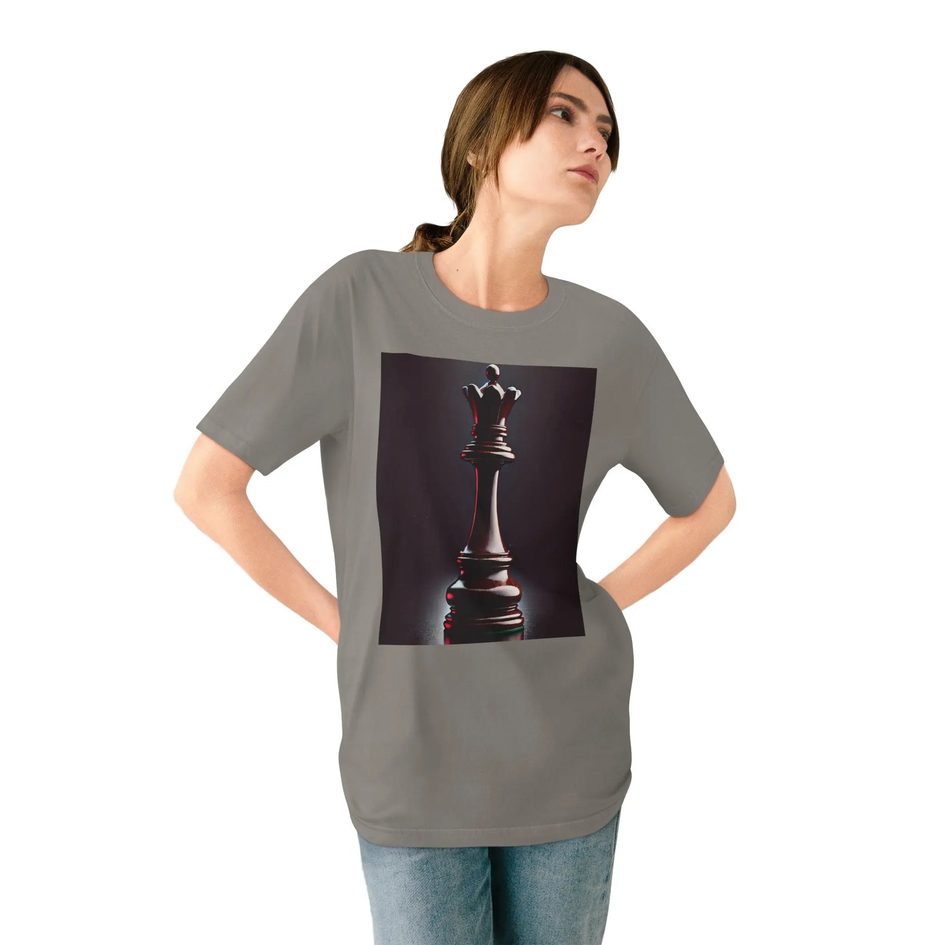 Chess Queen Organic T-shirt – Hyperrealistic Design Printify  T-Shirt