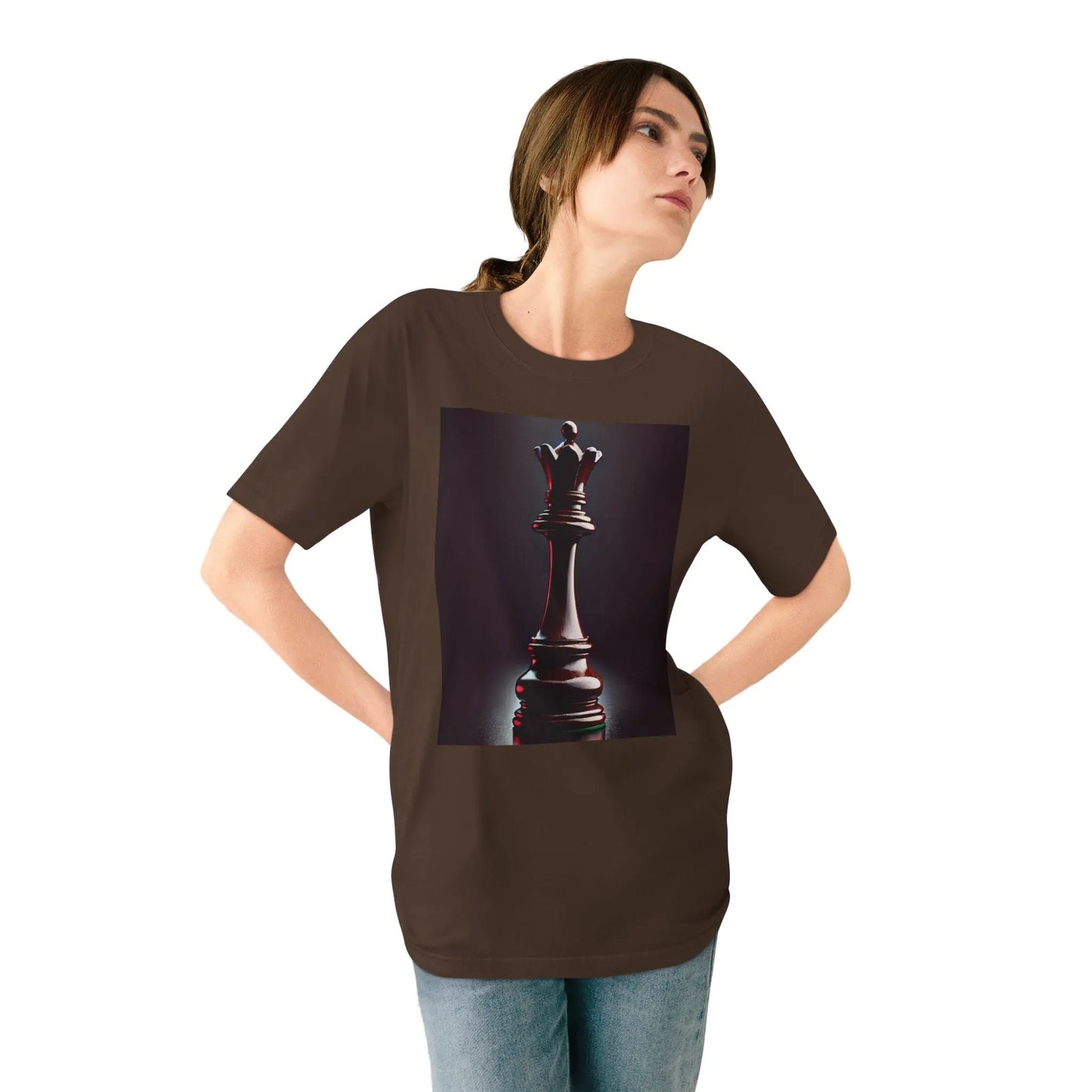 Chess Queen Organic T-shirt – Hyperrealistic Design Printify  T-Shirt