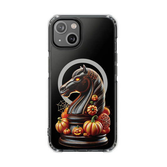 “Funda Magnética Transparente Caballo de Ajedrez Halloween” Printify  Phone Case